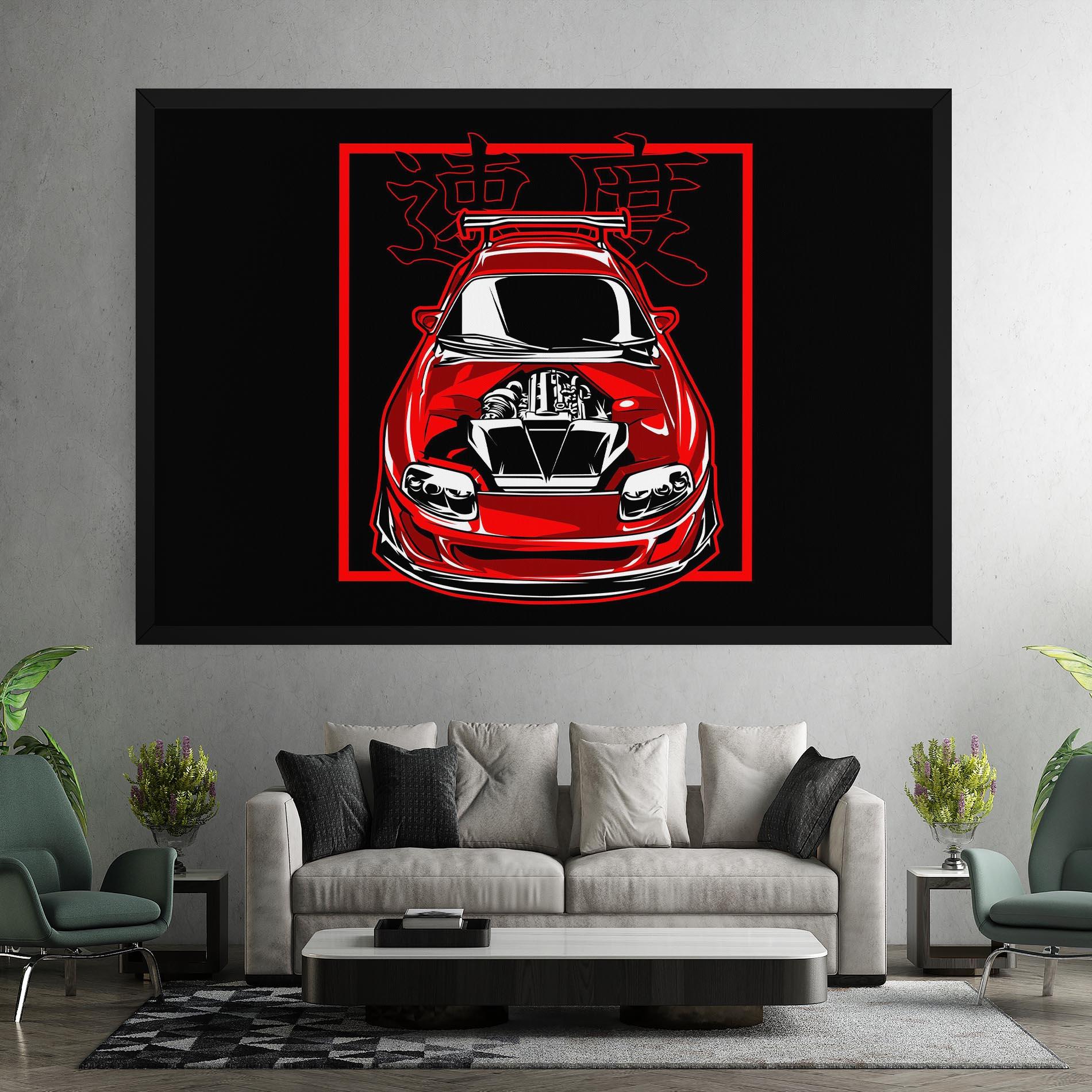 Vászonkép Japanese Red Car mockup 7