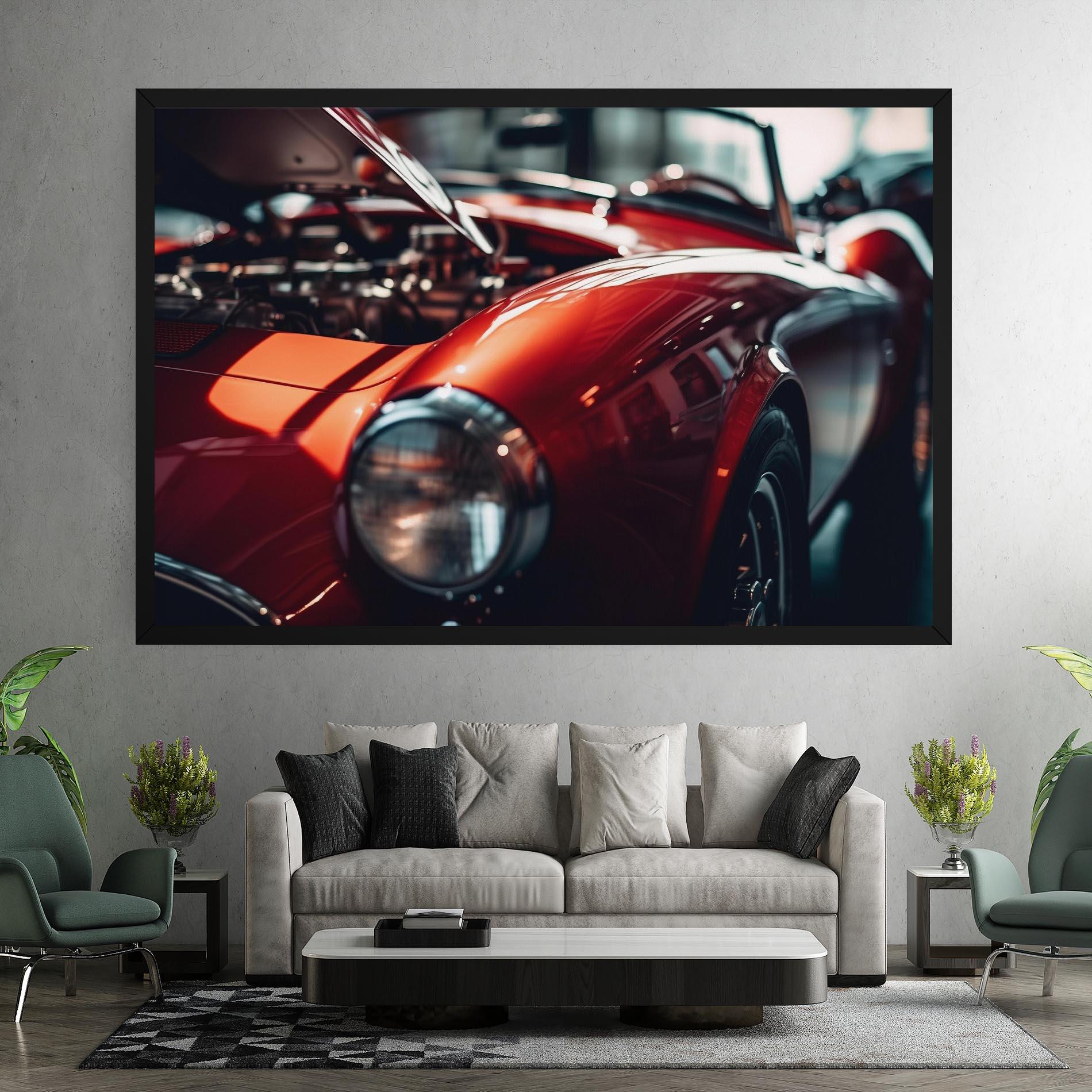 Vászonkép Old Vintage Red Car mockup 7