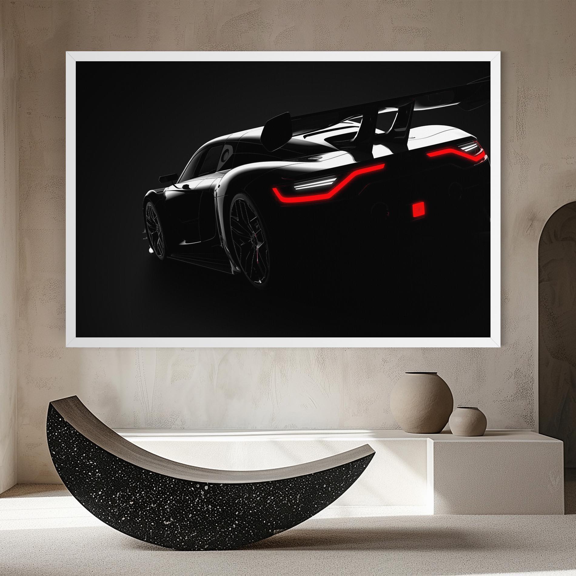 Vászonkép Black Hypercar Car mockup 8