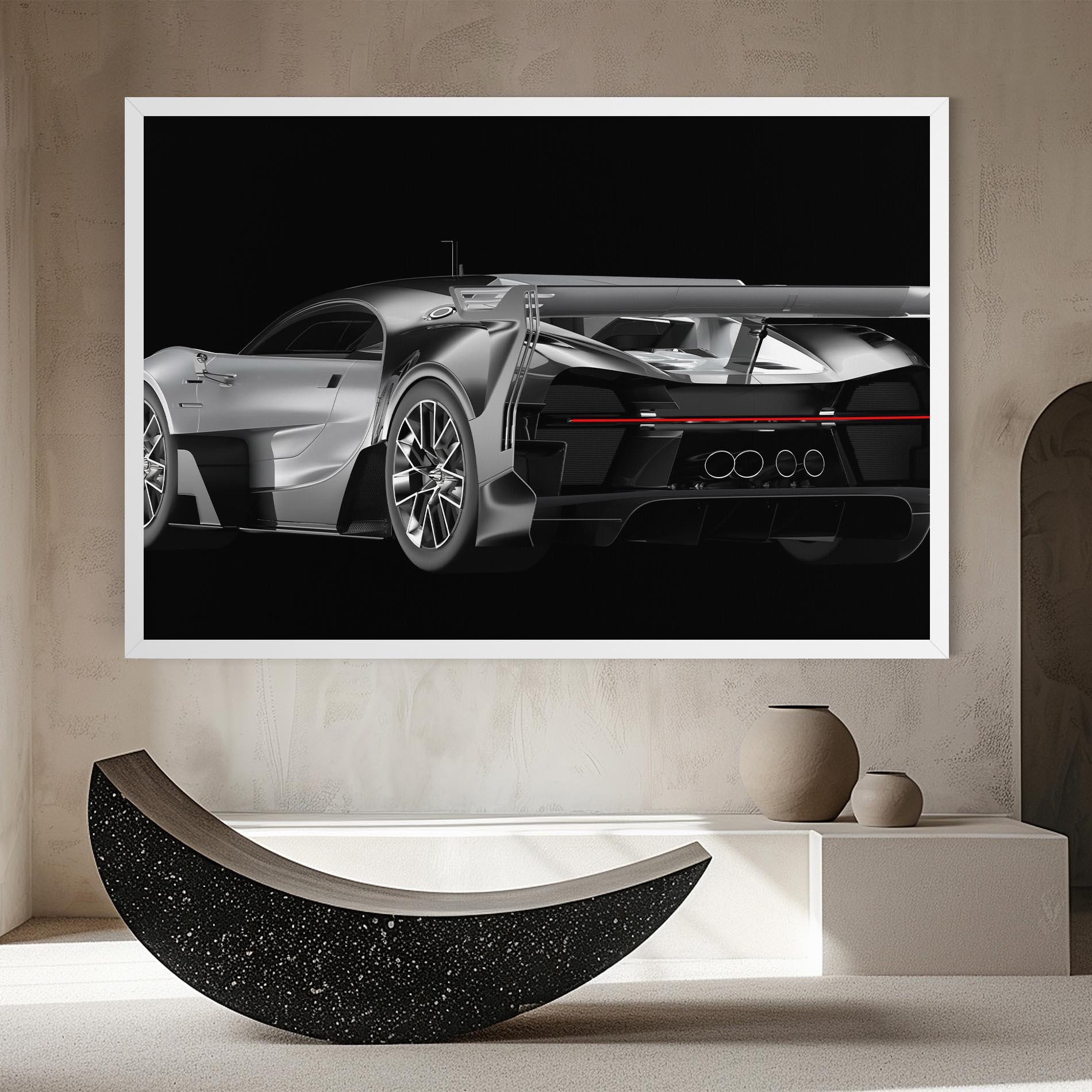 Vászonkép Black Rear Hypercar mockup 8