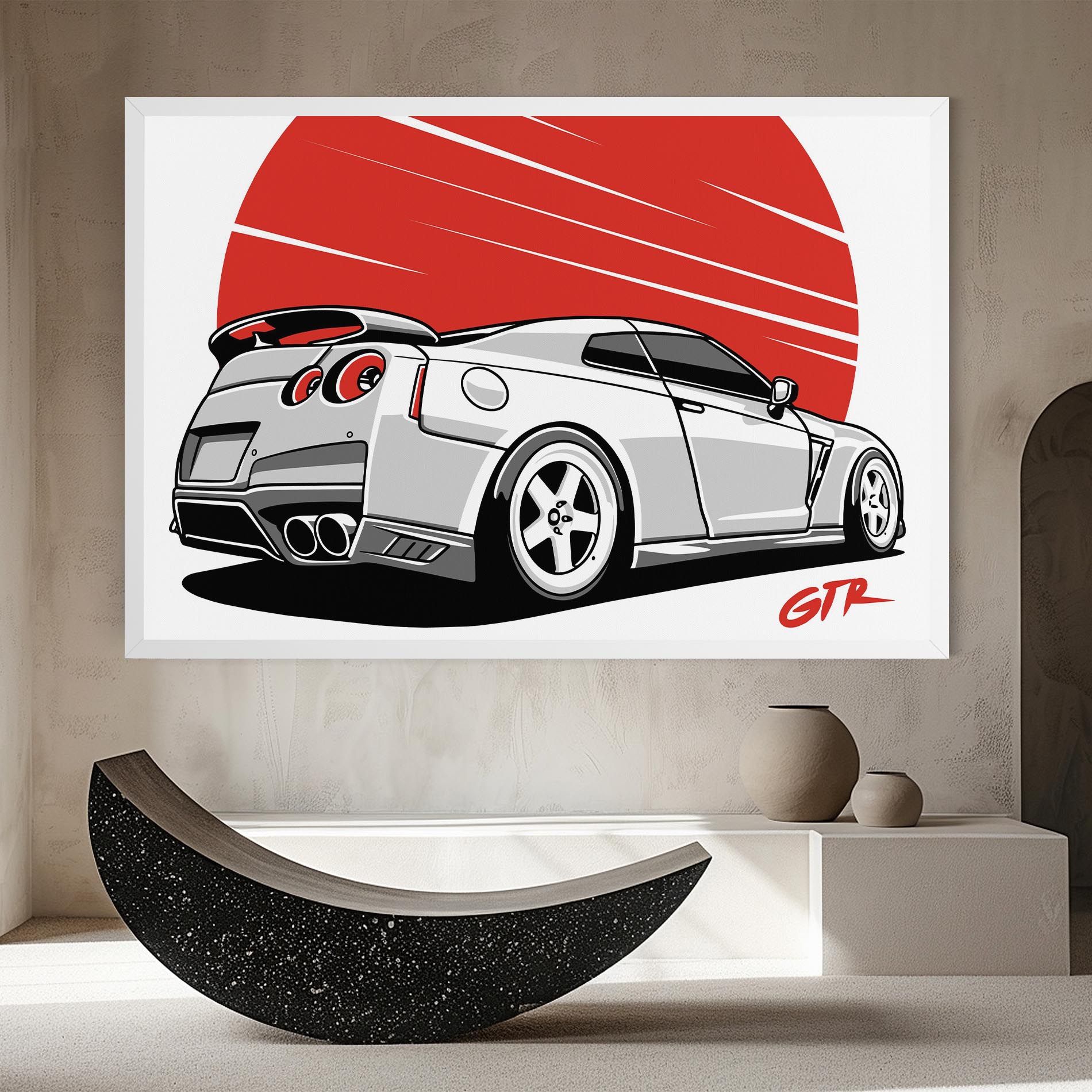 Grey Gtr Car mockup 8