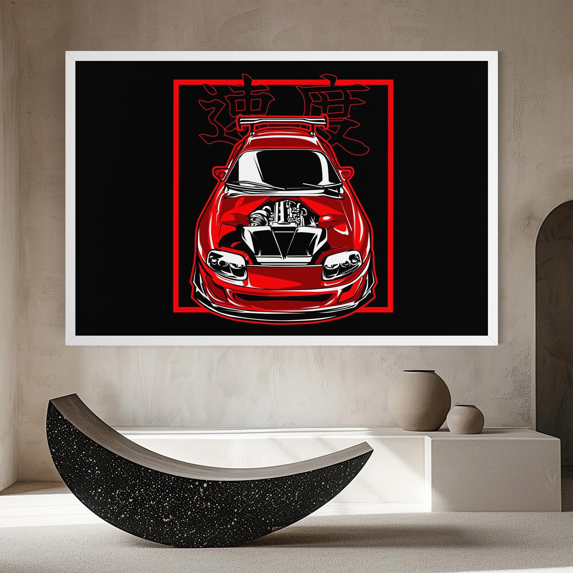 Japanese Red Car mockup 8