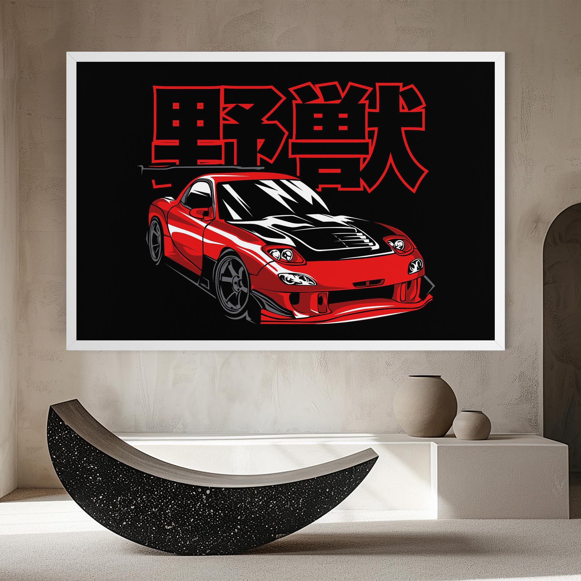 Vászonkép Red Black Car mockup 8