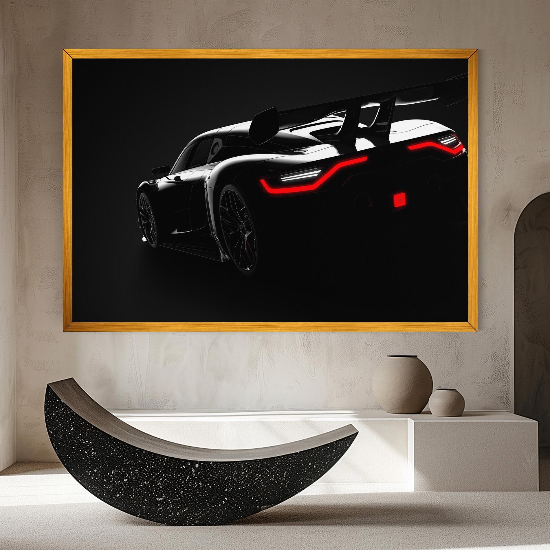 Vászonkép Black Hypercar Car mockup 8