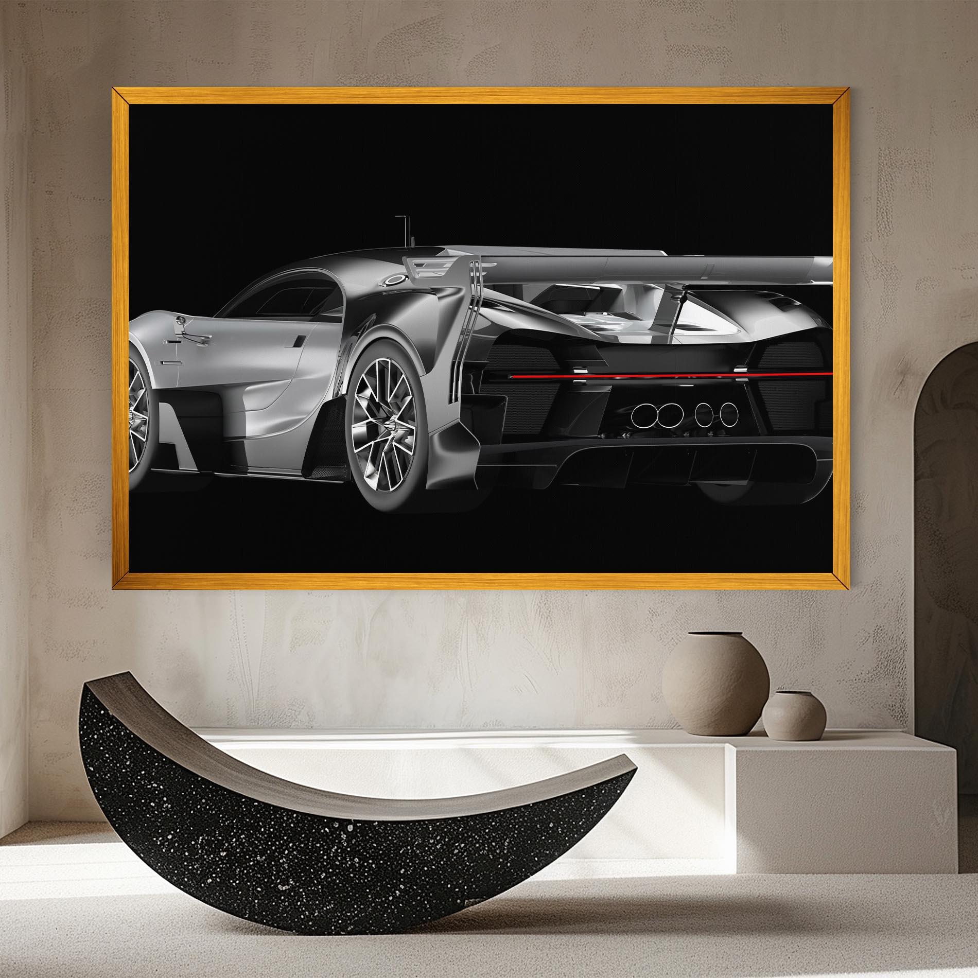 Vászonkép Black Rear Hypercar mockup 8