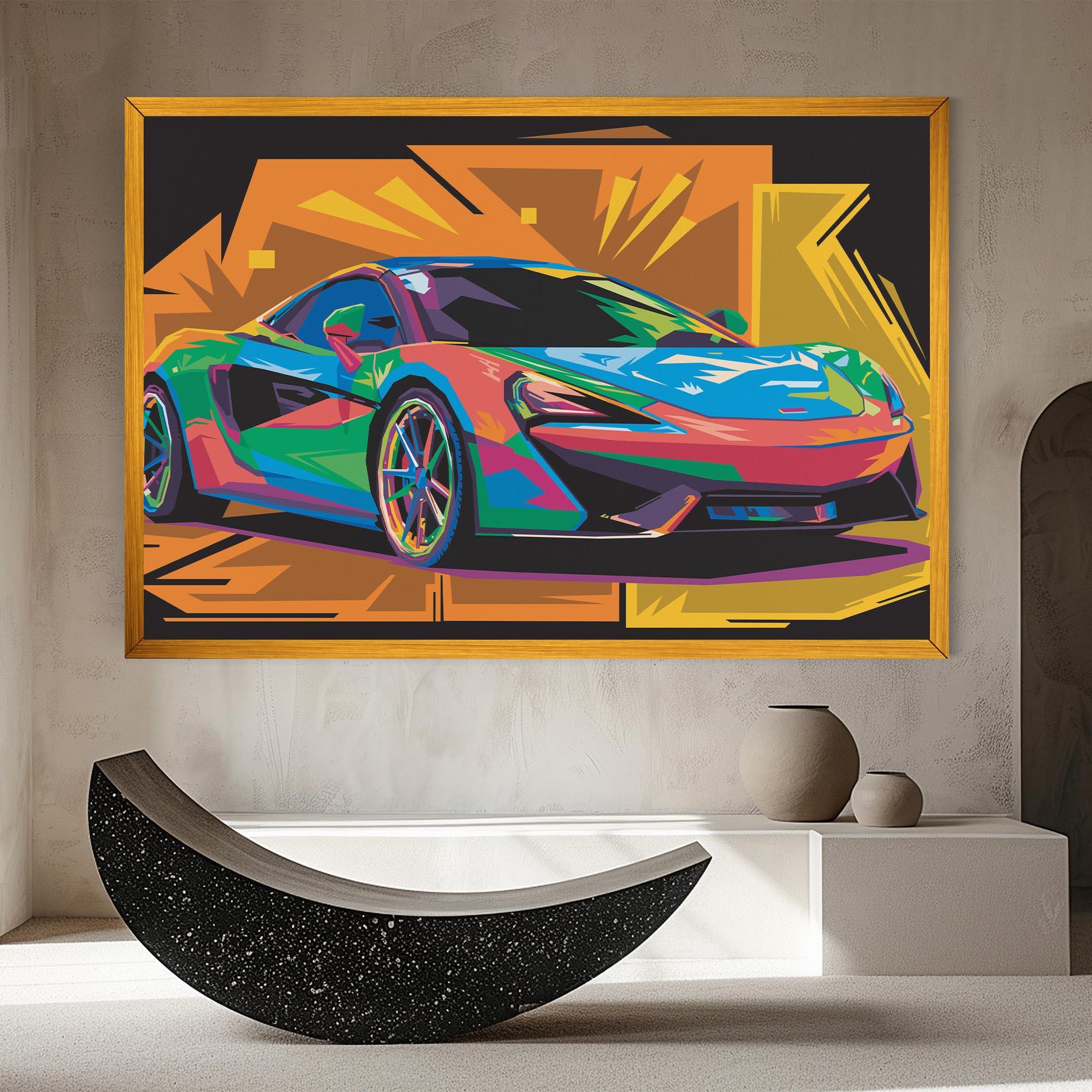 Vászonkép Colorful Sport Car mockup 8