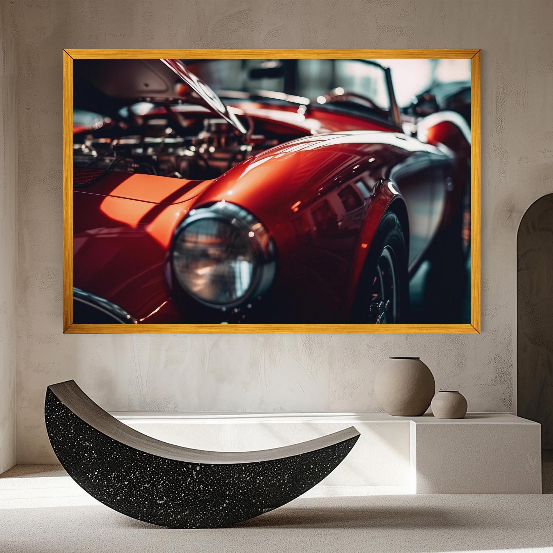 Vászonkép Old Vintage Red Car mockup 8