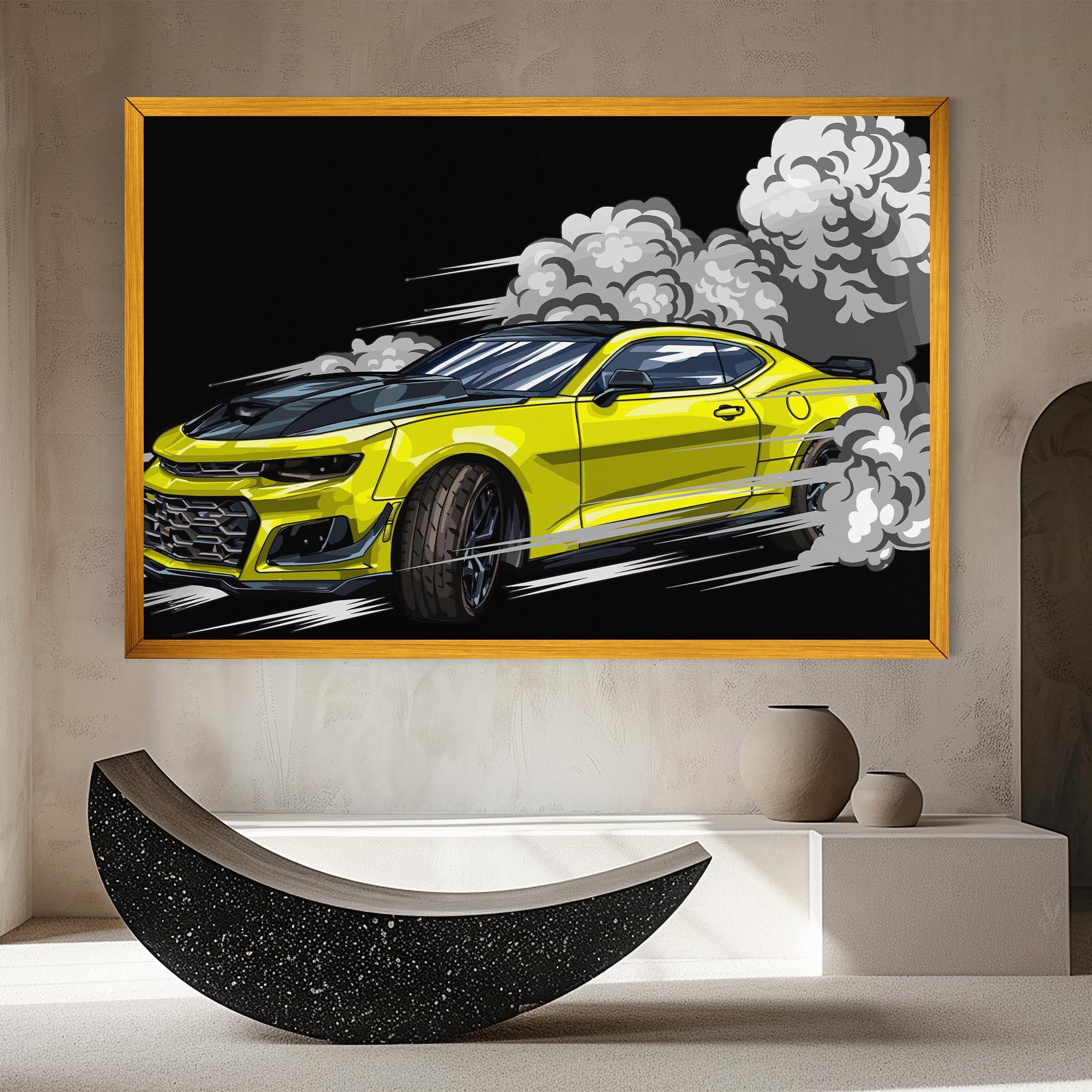 Vászonkép Racing Car Smoke mockup 8