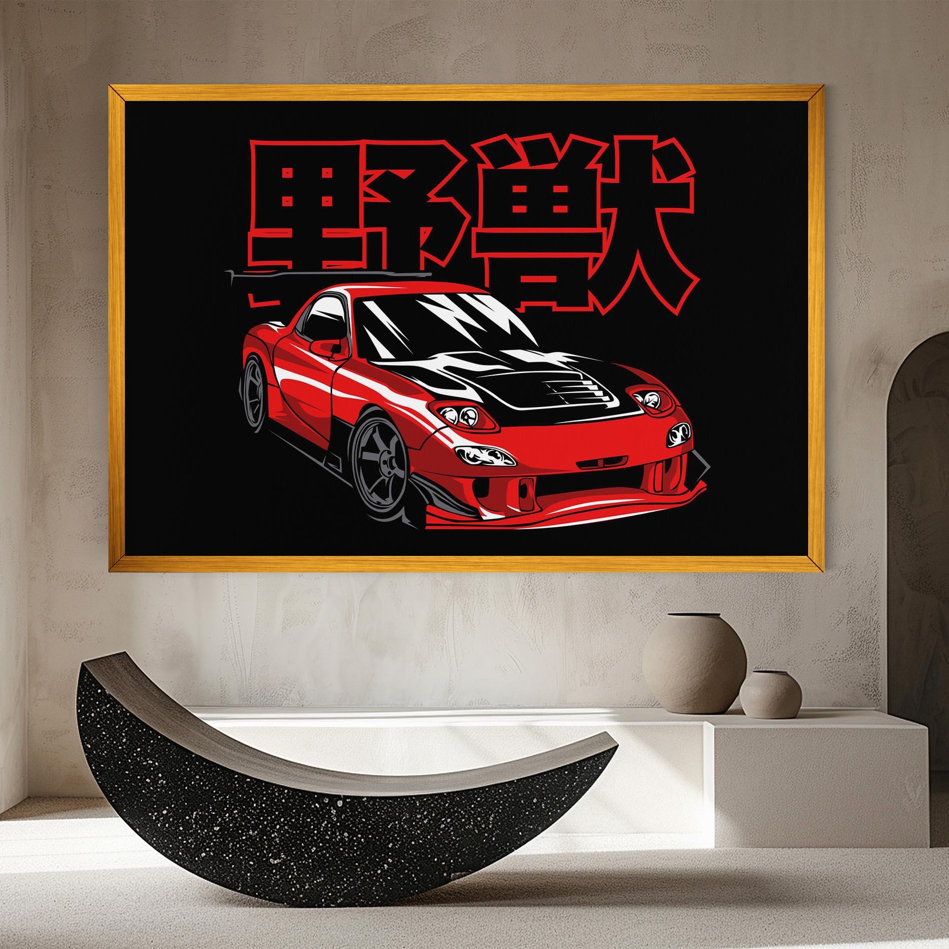 Vászonkép Red Black Car mockup 8