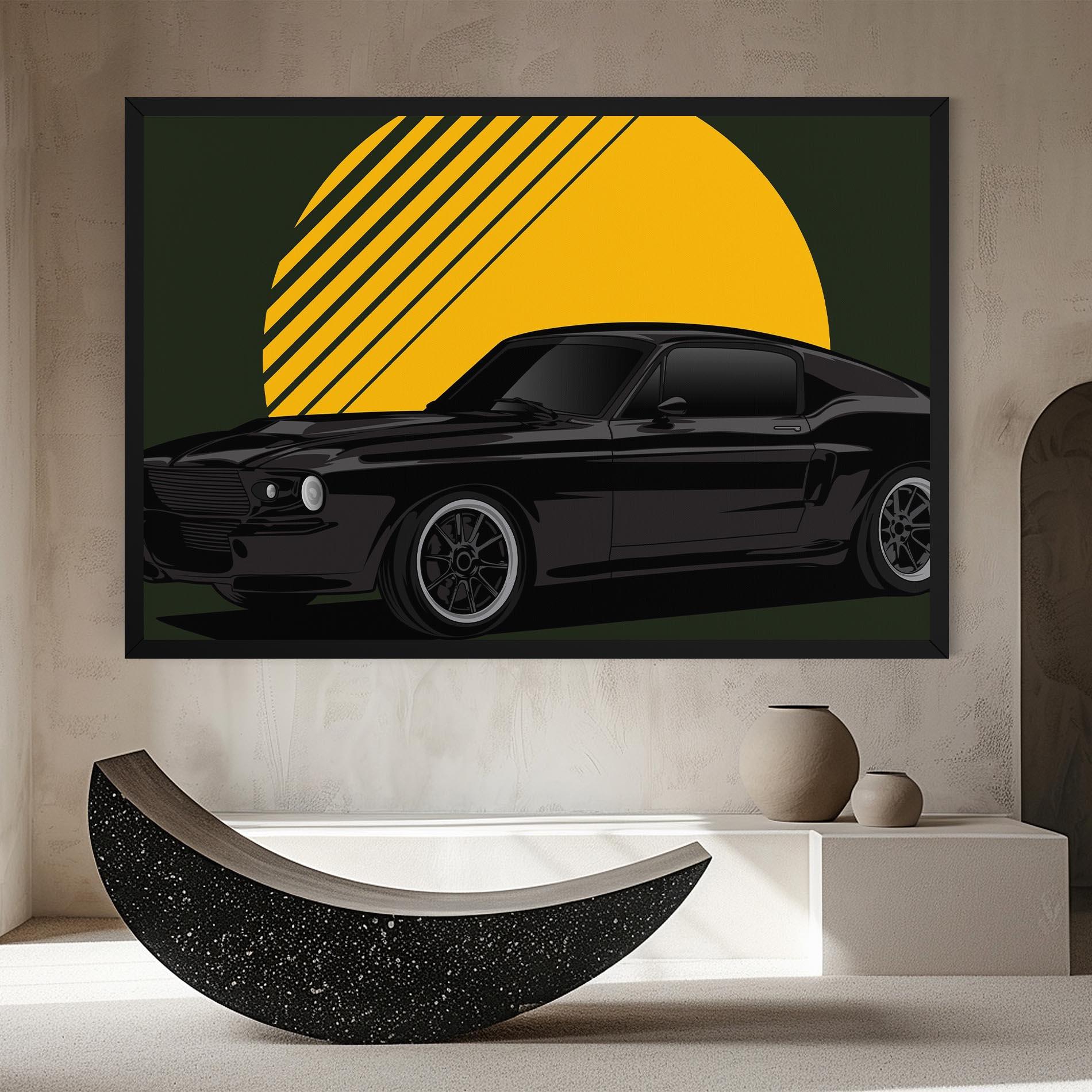 Vászonkép Black Car Sun mockup 8