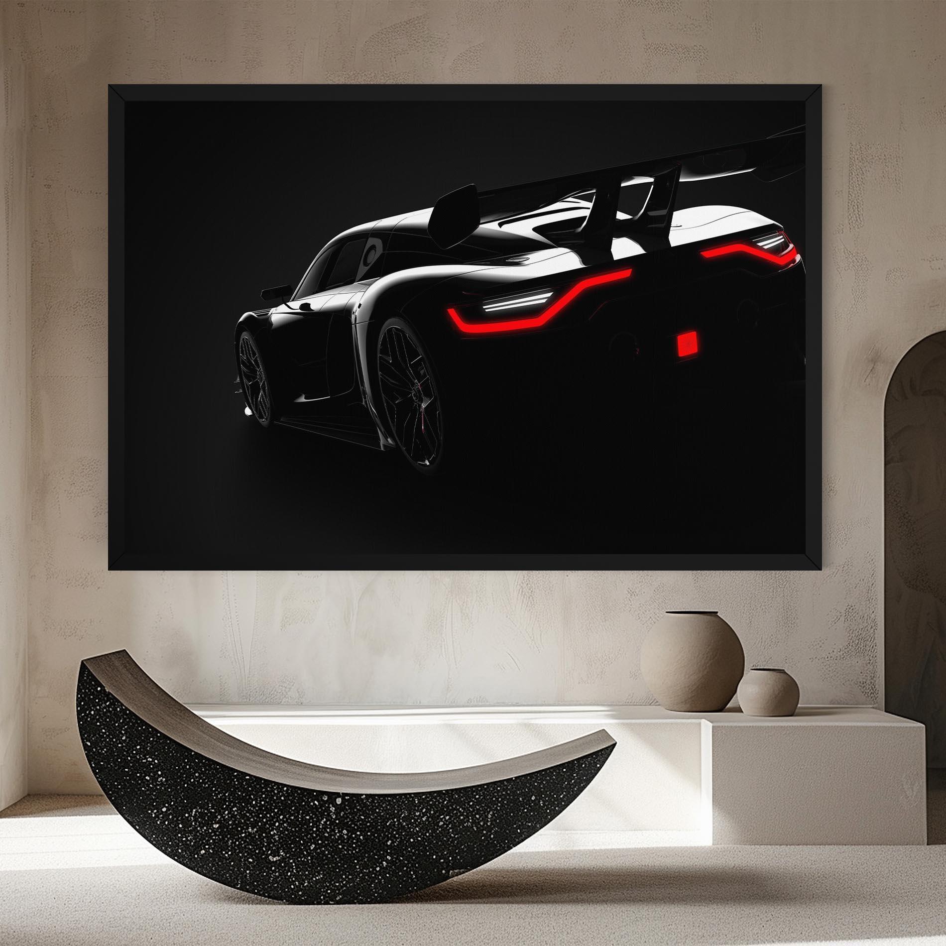 Vászonkép Black Hypercar Car mockup 8