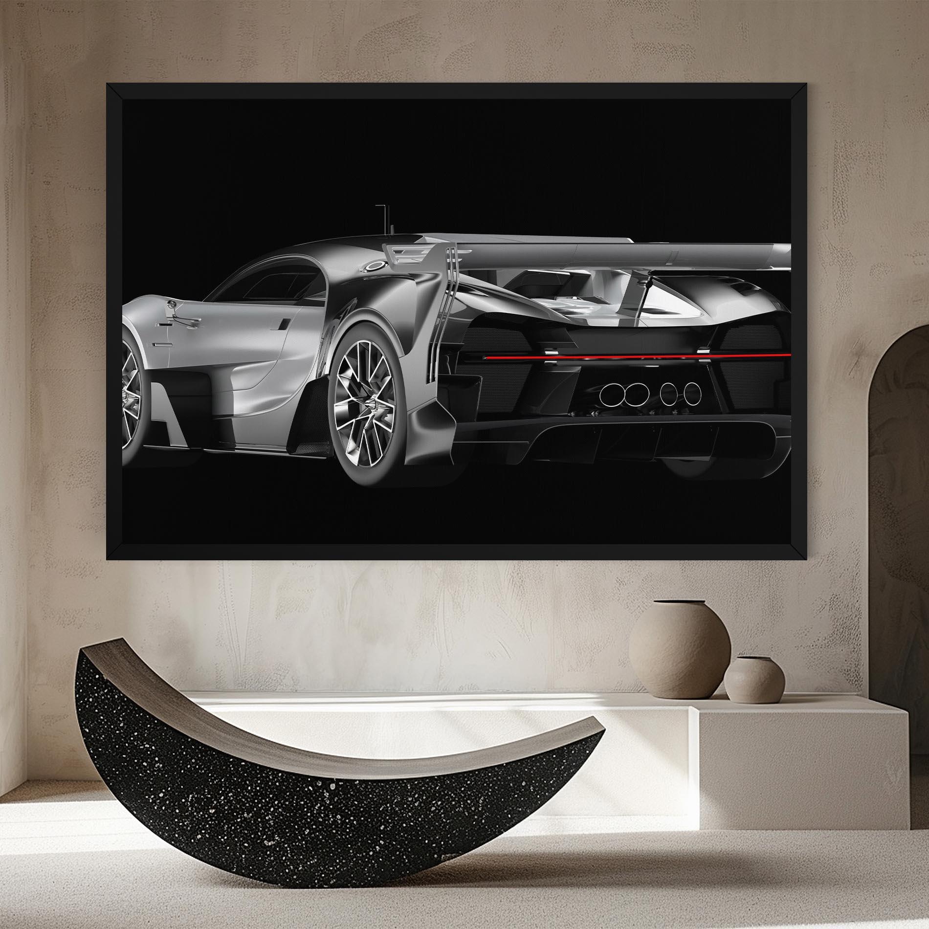 Vászonkép Black Rear Hypercar mockup 8