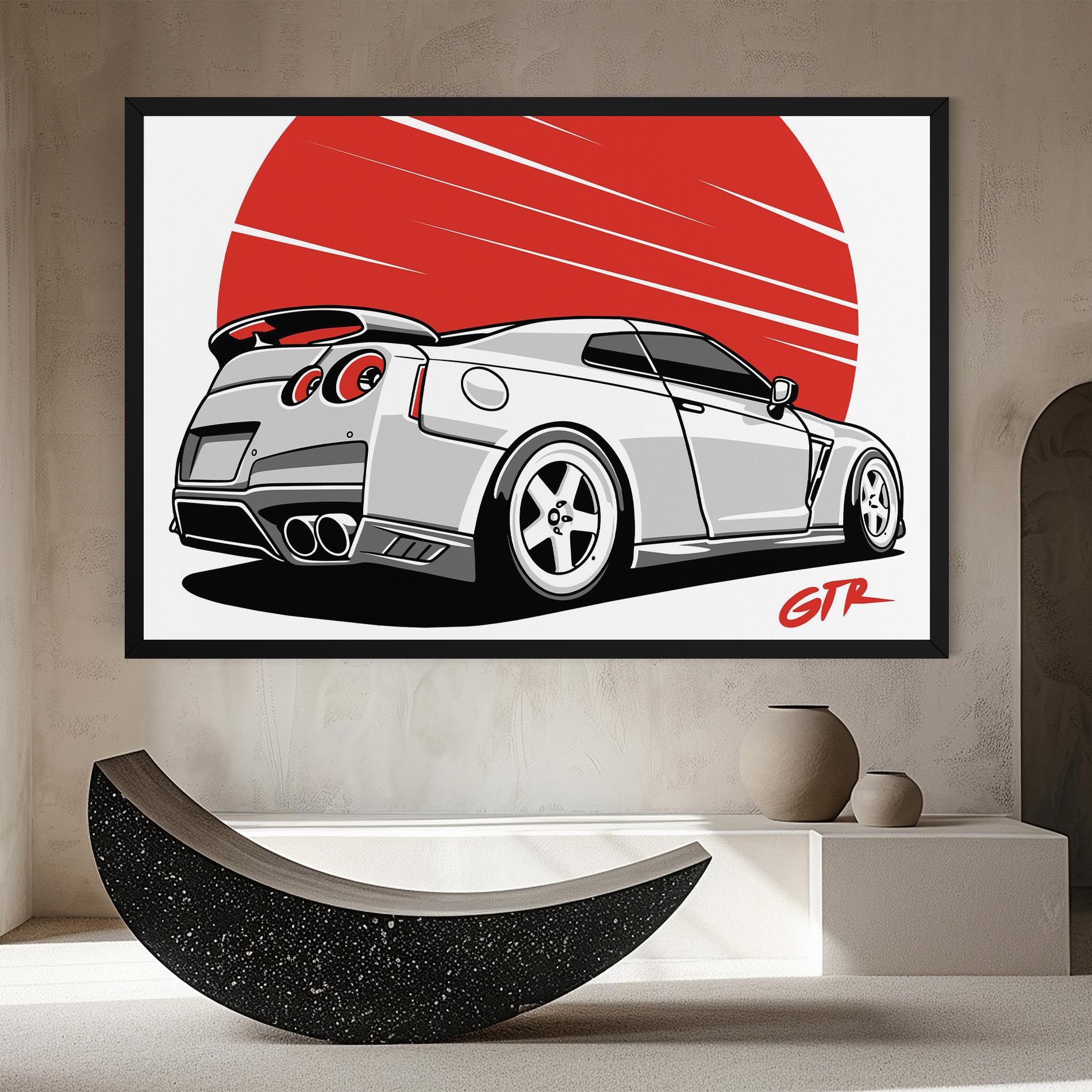 Grey Gtr Car mockup 8