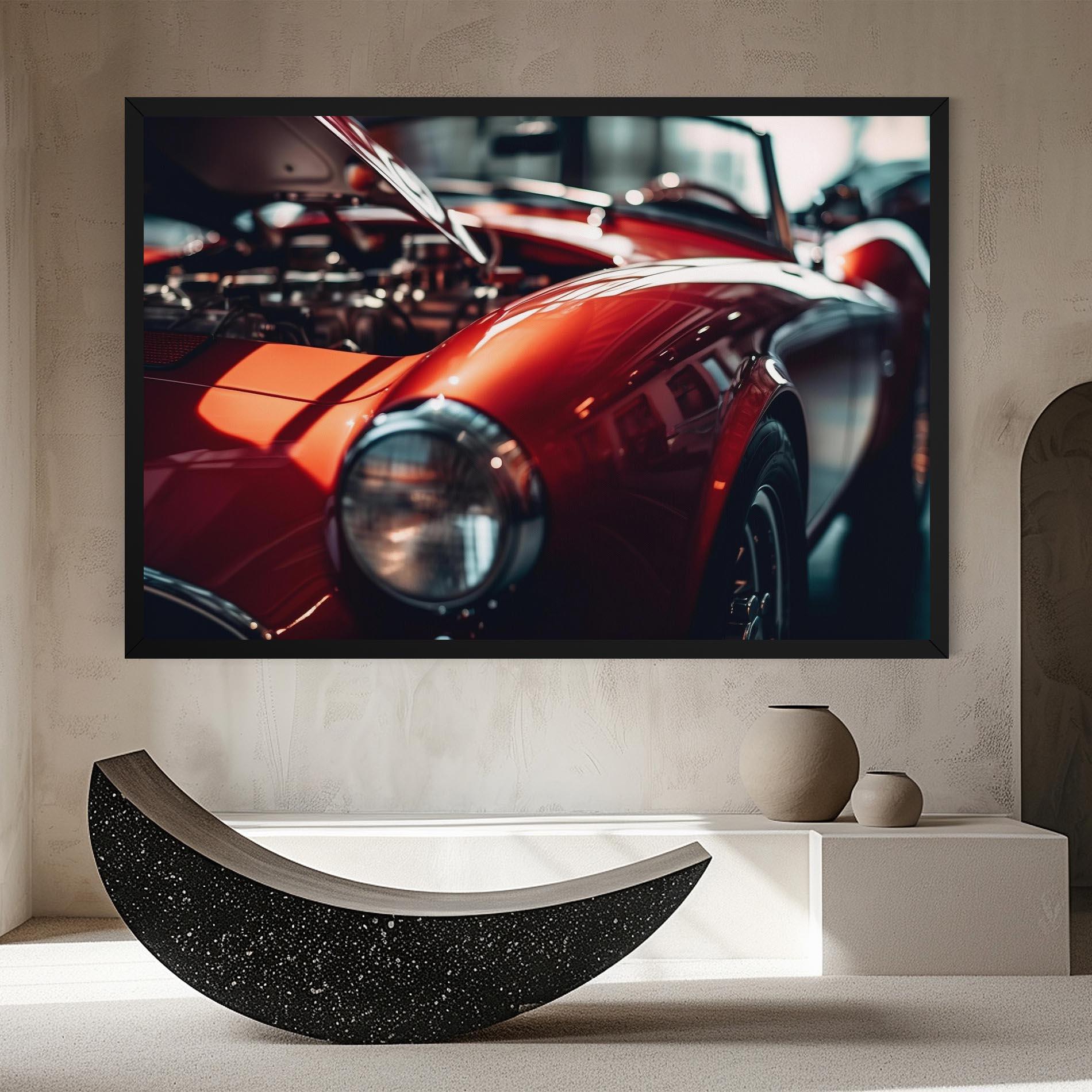 Vászonkép Old Vintage Red Car mockup 8