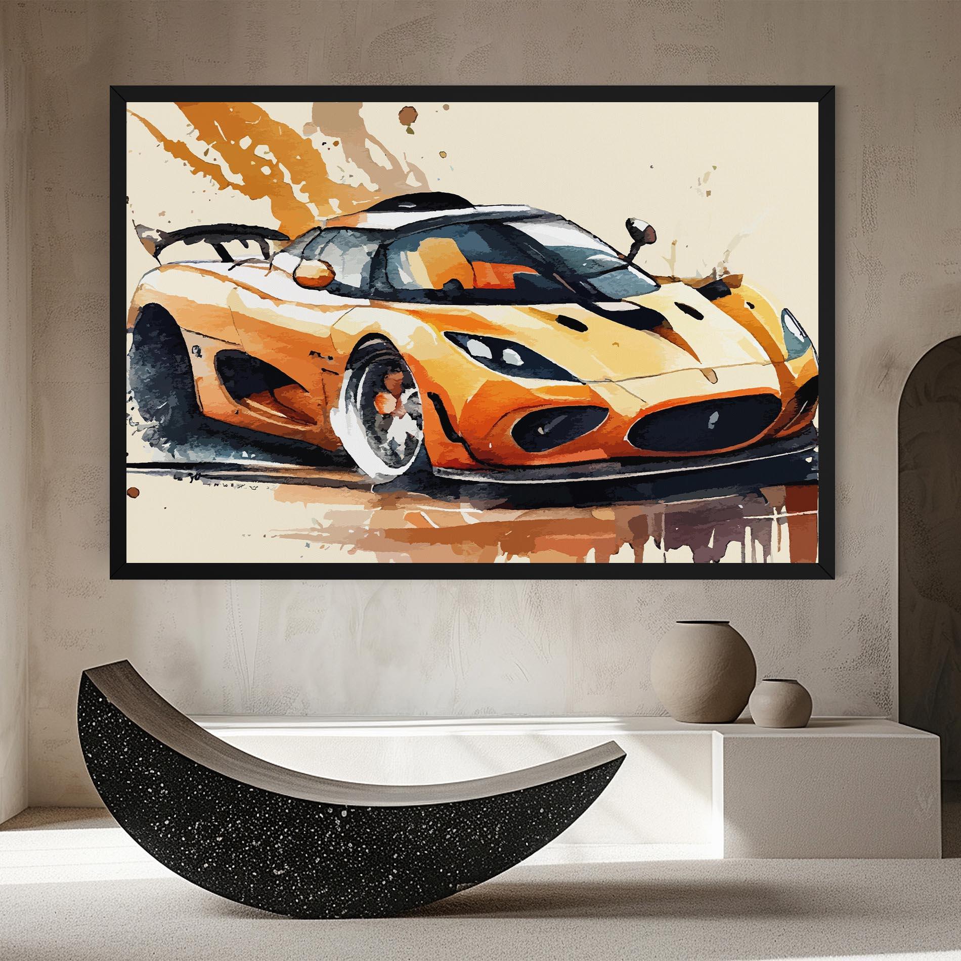 Vászonkép Orange Paint Car mockup 8