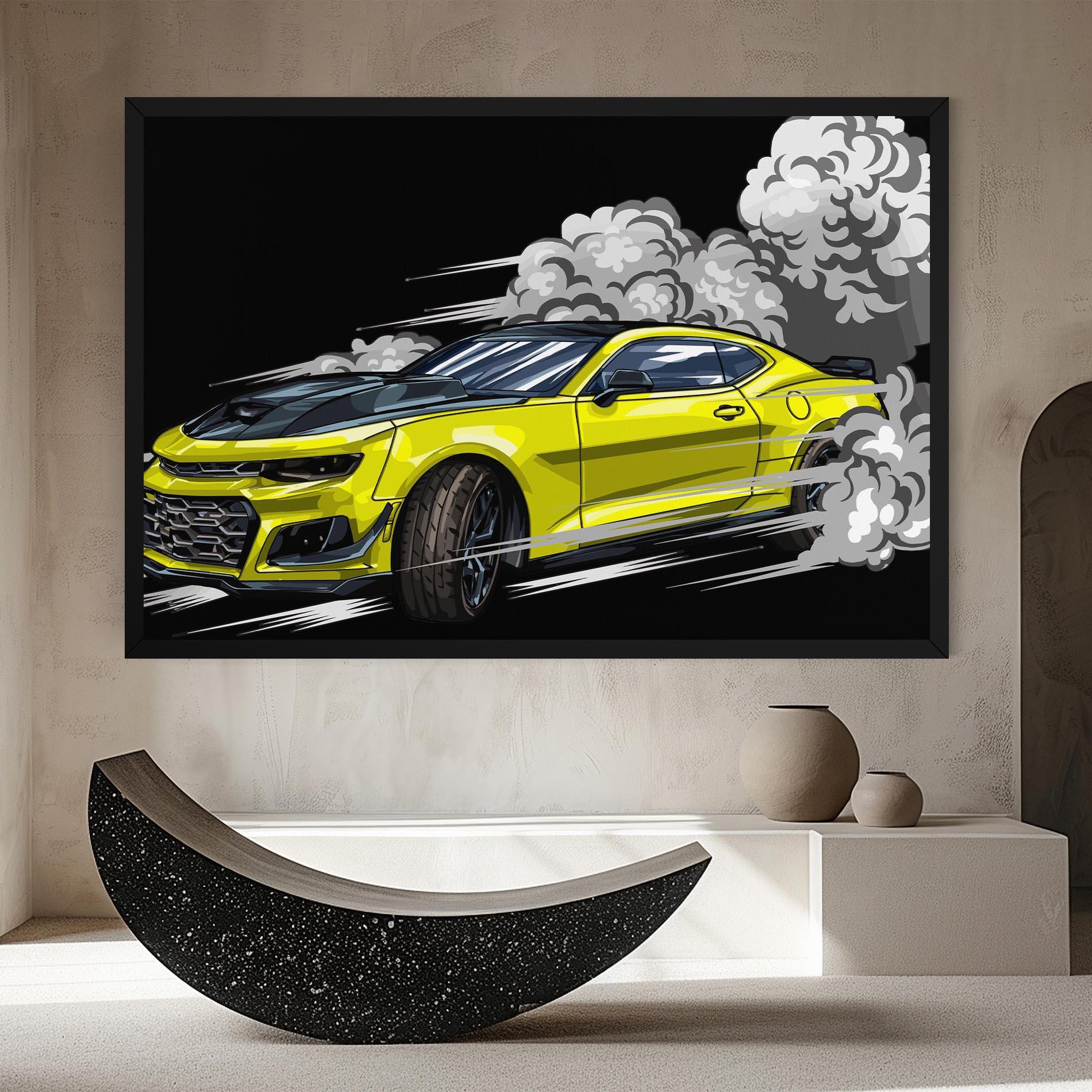 Vászonkép Racing Car Smoke mockup 8