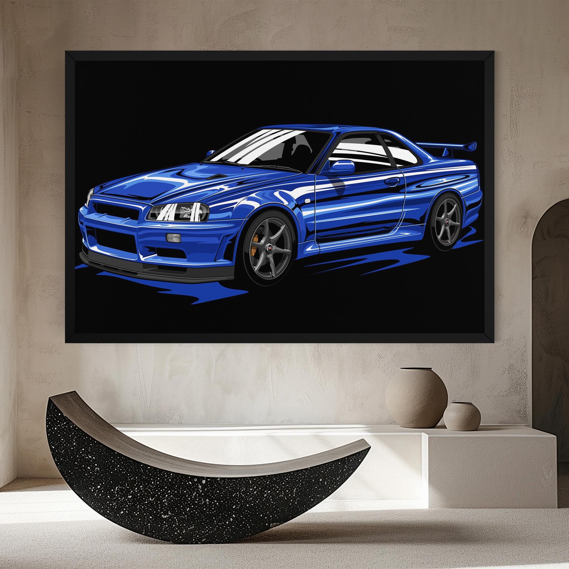 Vászonkép Sport Blue Car mockup 8