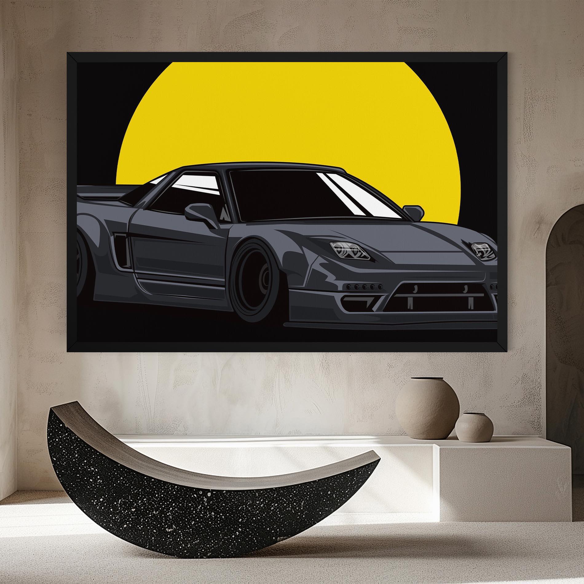 Vászonkép Yellow Sun Car mockup 8