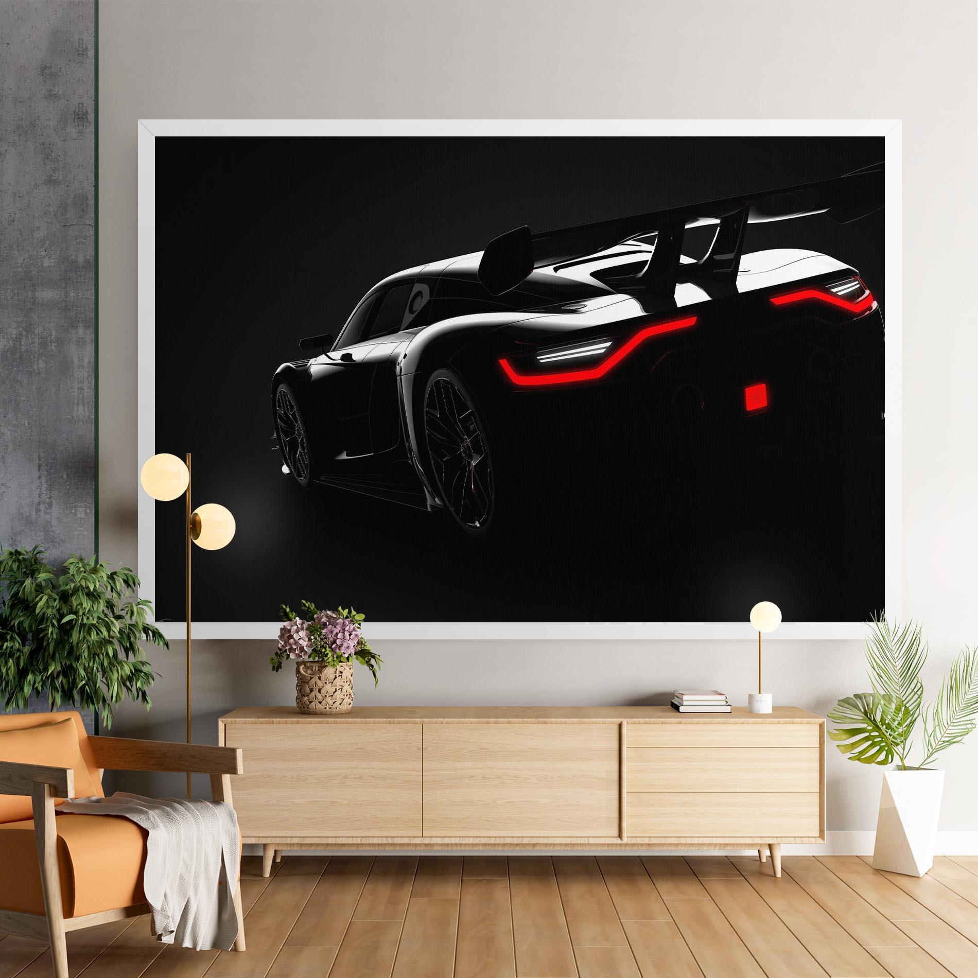 Vászonkép Black Hypercar Car mockup 9