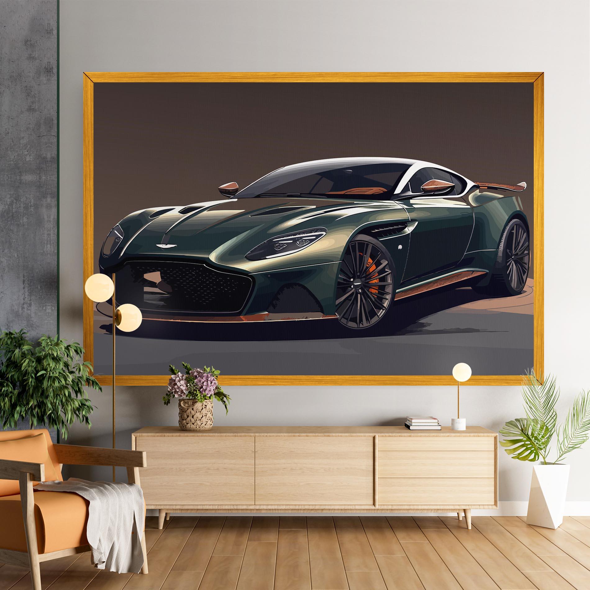 Vászonkép Dark Green Car mockup 9