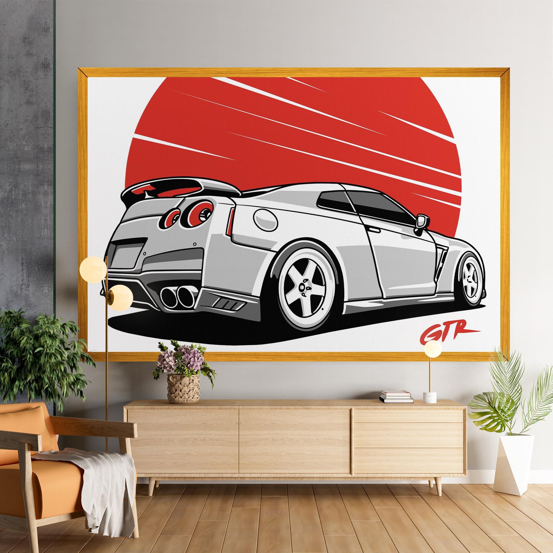 Vászonkép Grey Gtr Car mockup 9