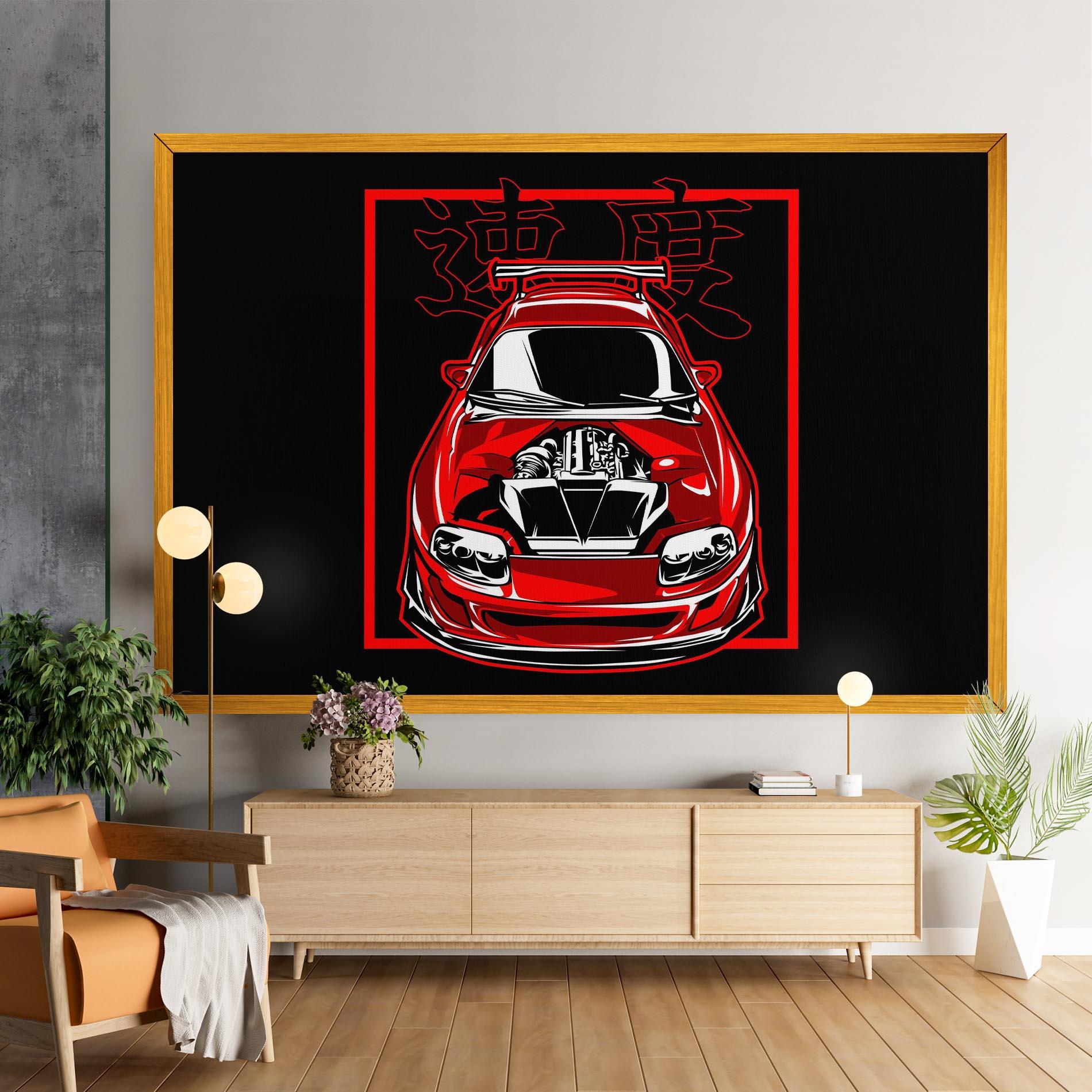 Vászonkép Japanese Red Car mockup 9