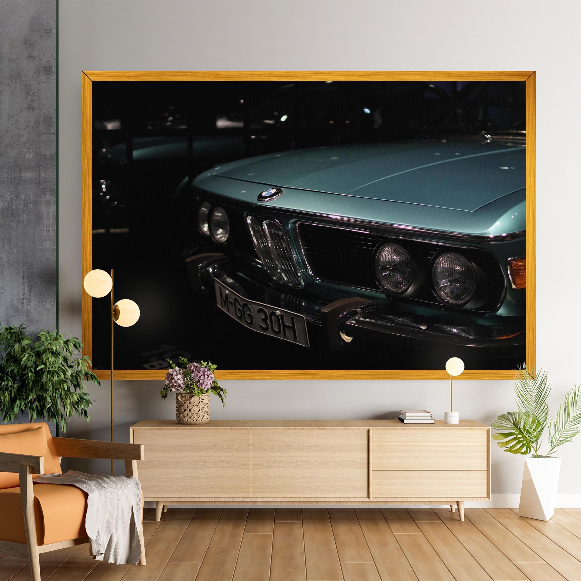 Vászonkép Old Bmw Headlight mockup 9