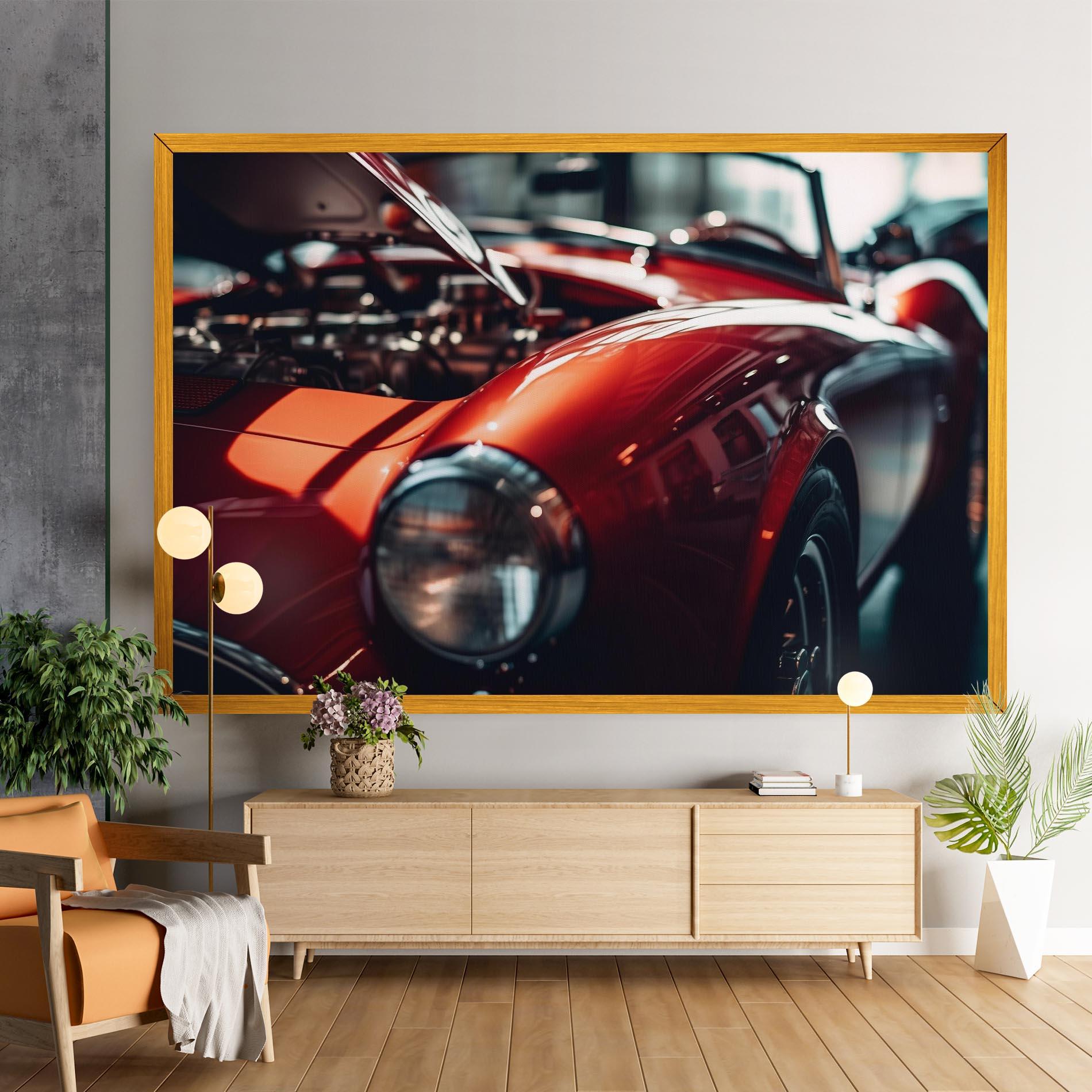 Vászonkép Old Vintage Red Car mockup 9