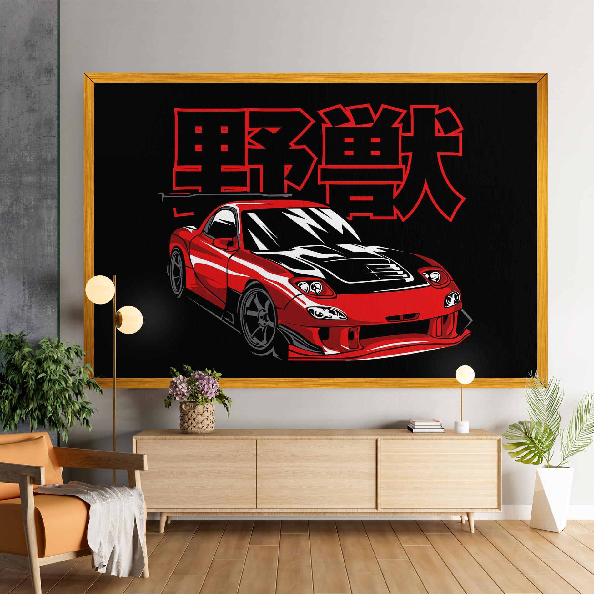 Vászonkép Red Black Car mockup 9