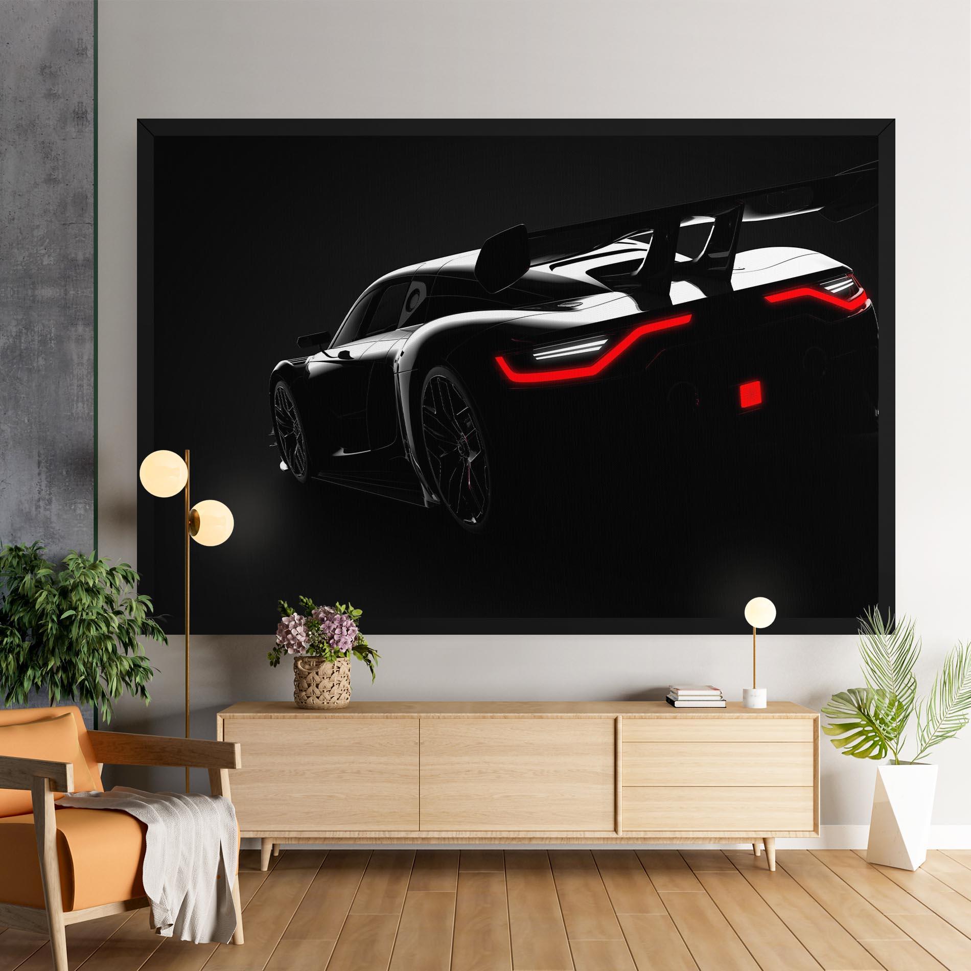 Vászonkép Black Hypercar Car mockup 9