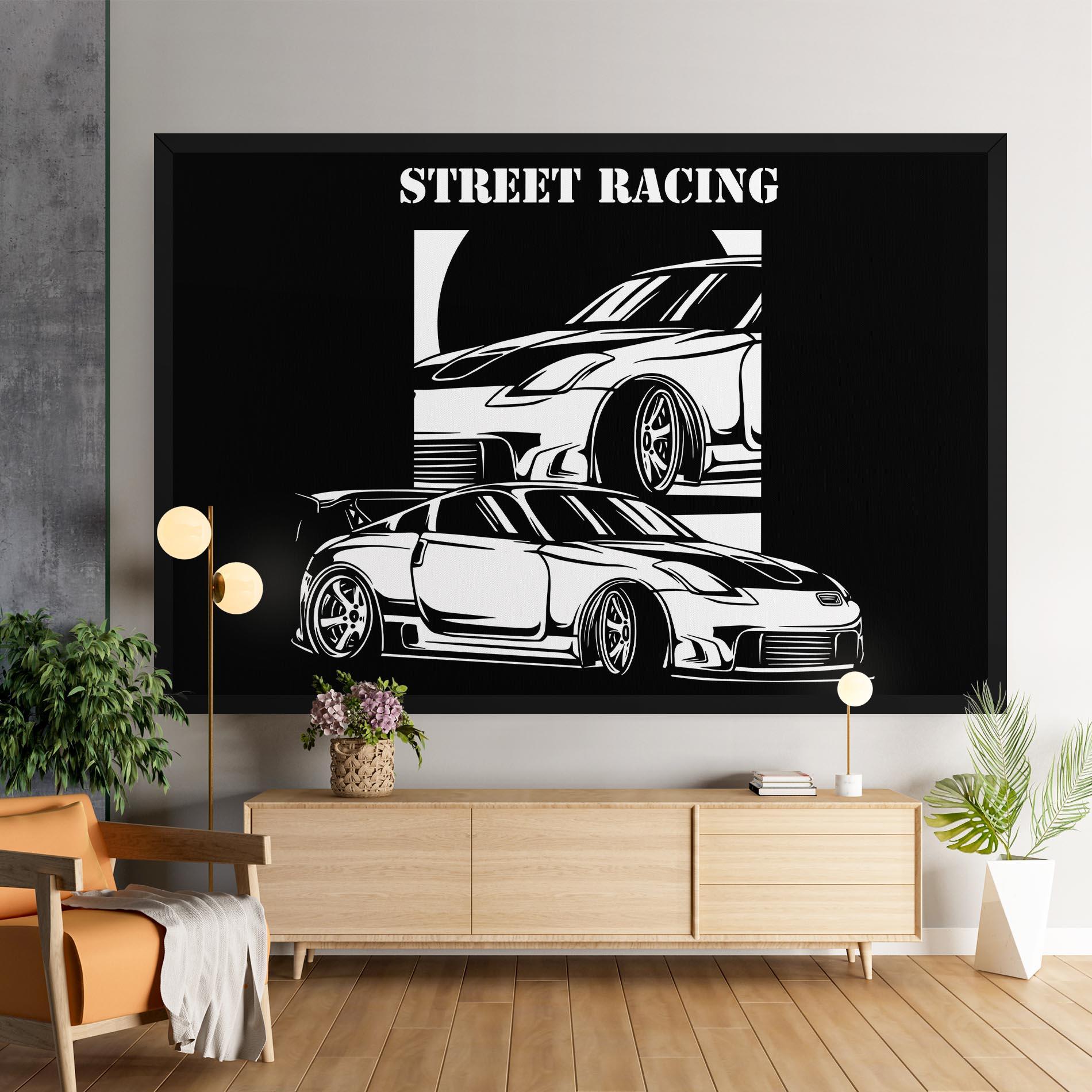 Vászonkép Car Street Racing mockup 9