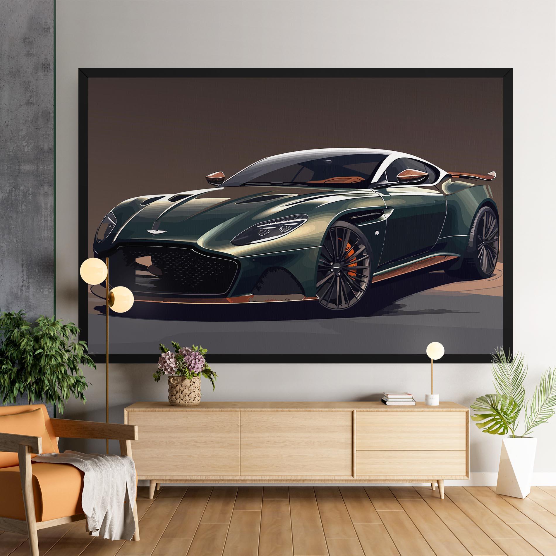 Vászonkép Dark Green Car mockup 9