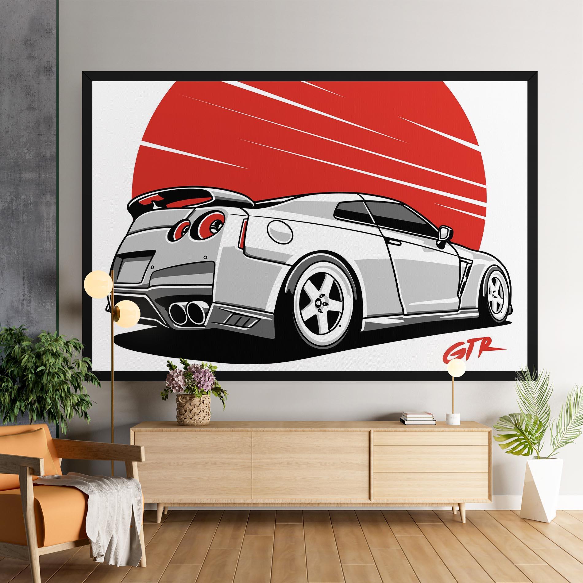 Vászonkép Grey Gtr Car mockup 9