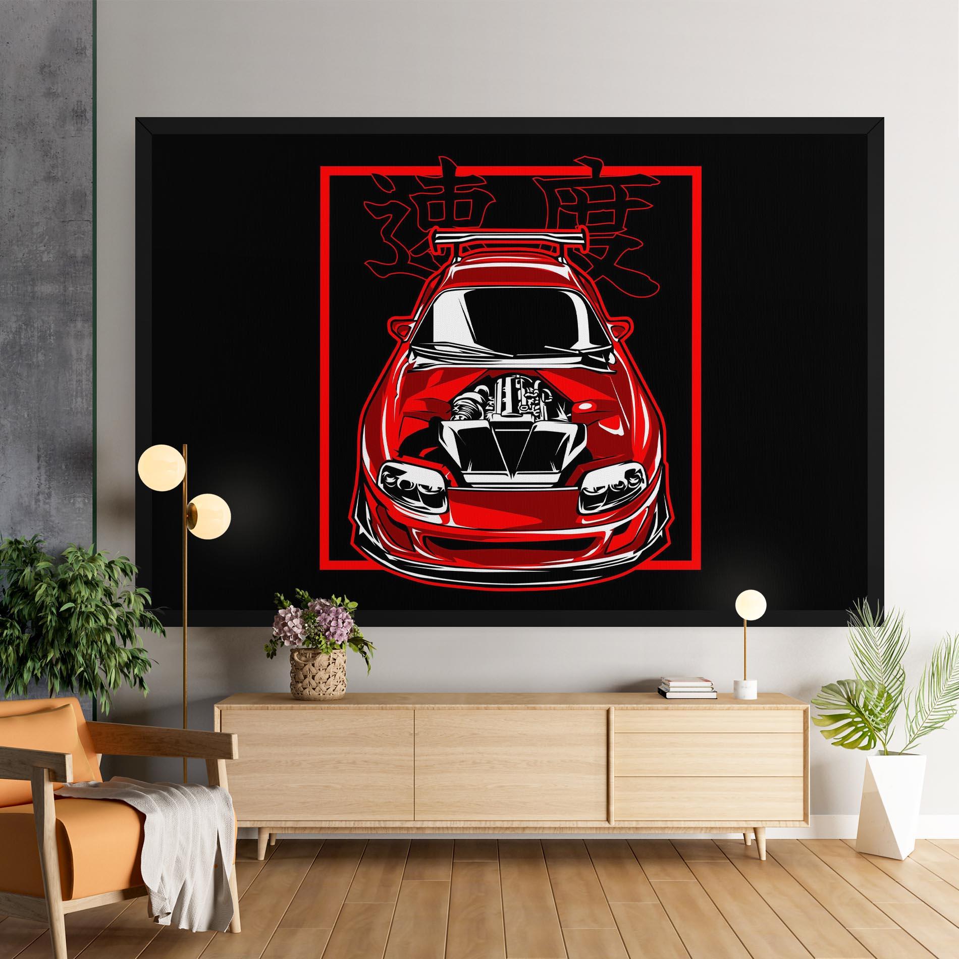 Vászonkép Japanese Red Car mockup 9