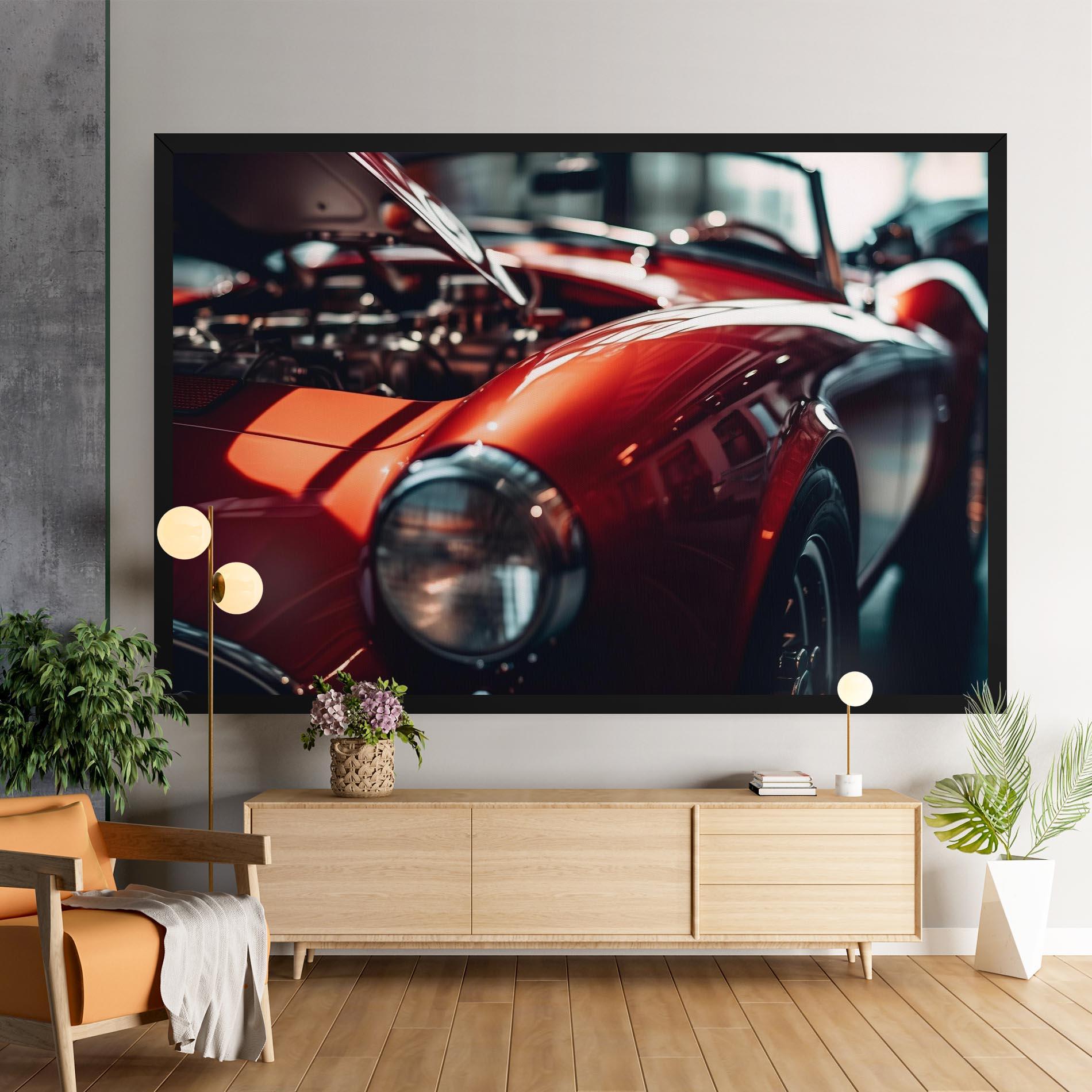 Vászonkép Old Vintage Red Car mockup 9