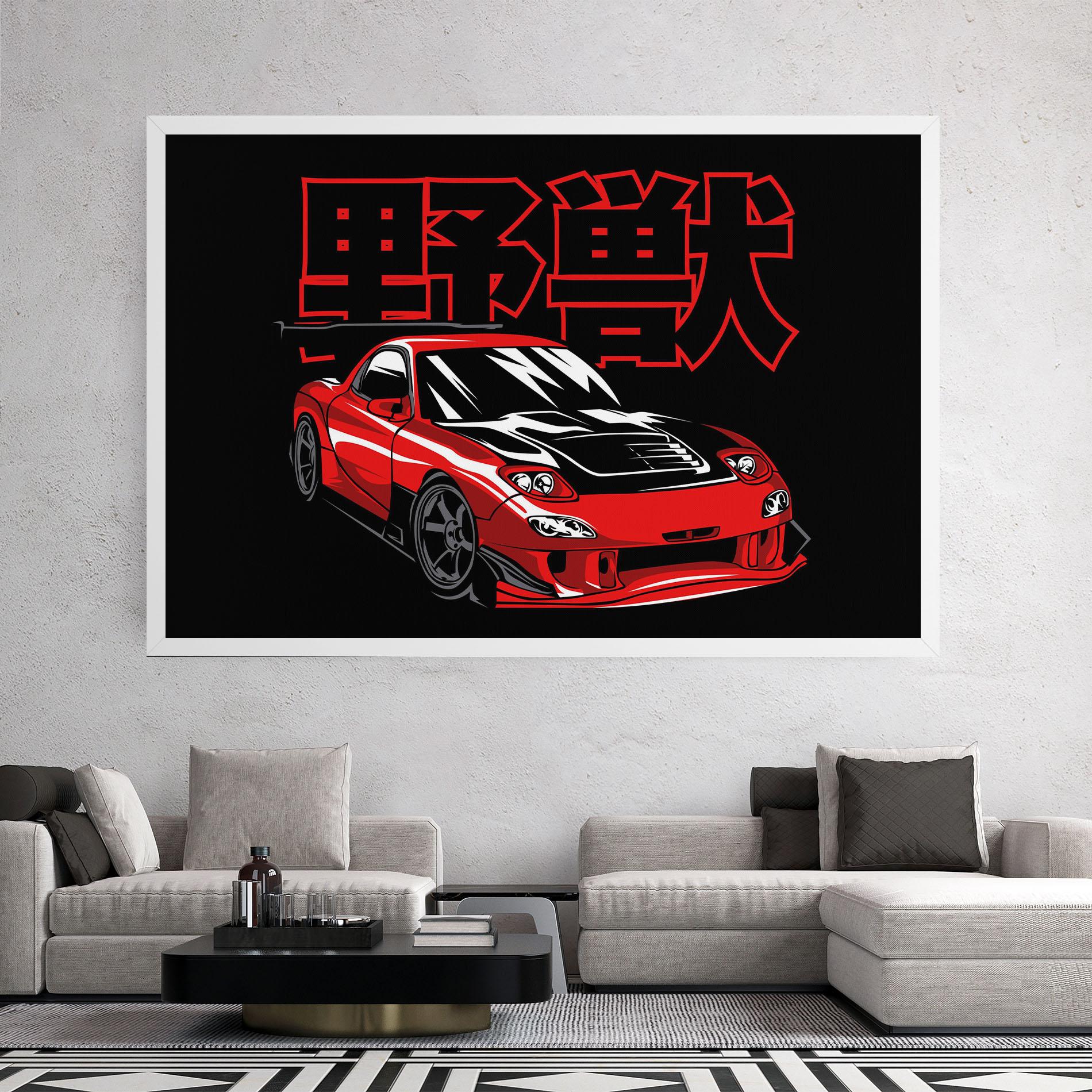 Vászonkép Red Black Car mockup 2