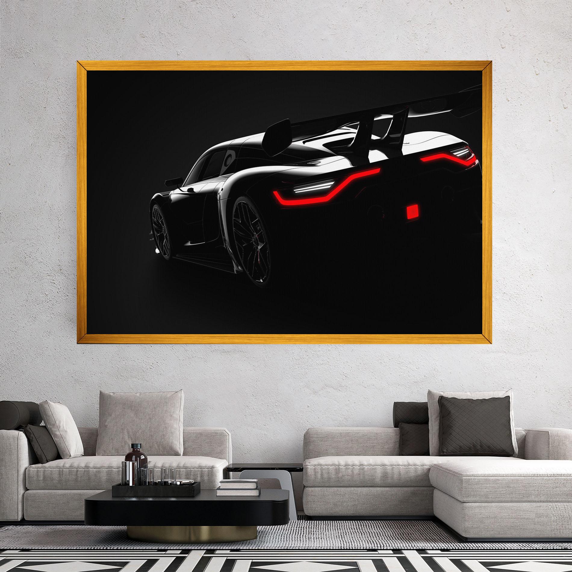 Vászonkép Black Hypercar Car mockup 2