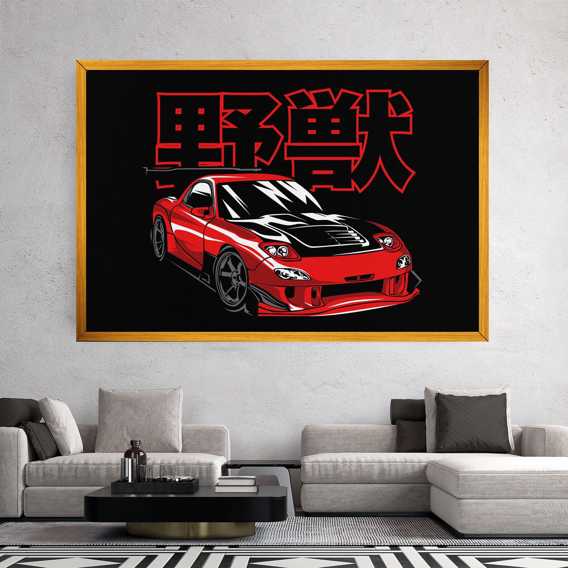 Vászonkép Red Black Car mockup 2
