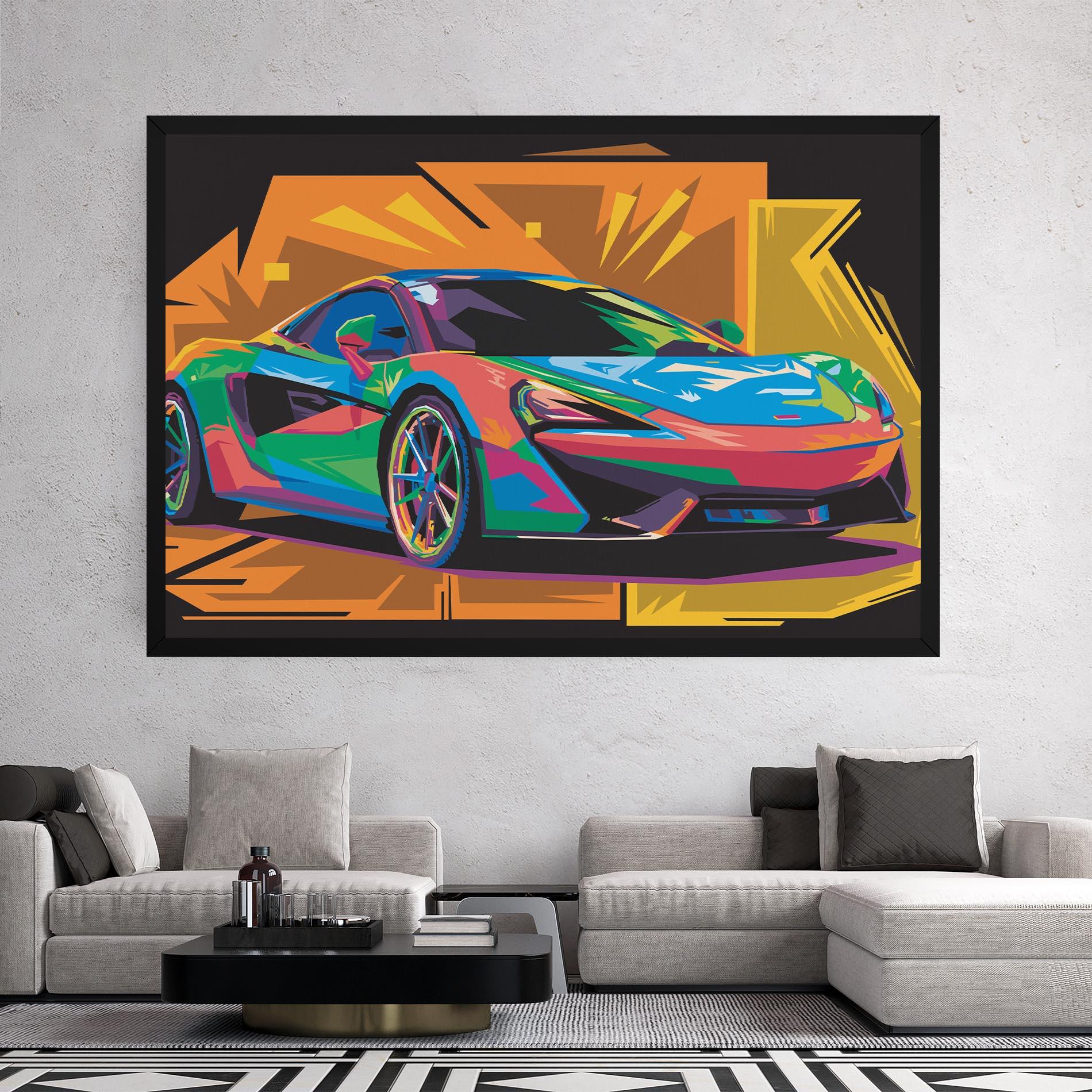 Vászonkép Colorful Sport Car mockup 2