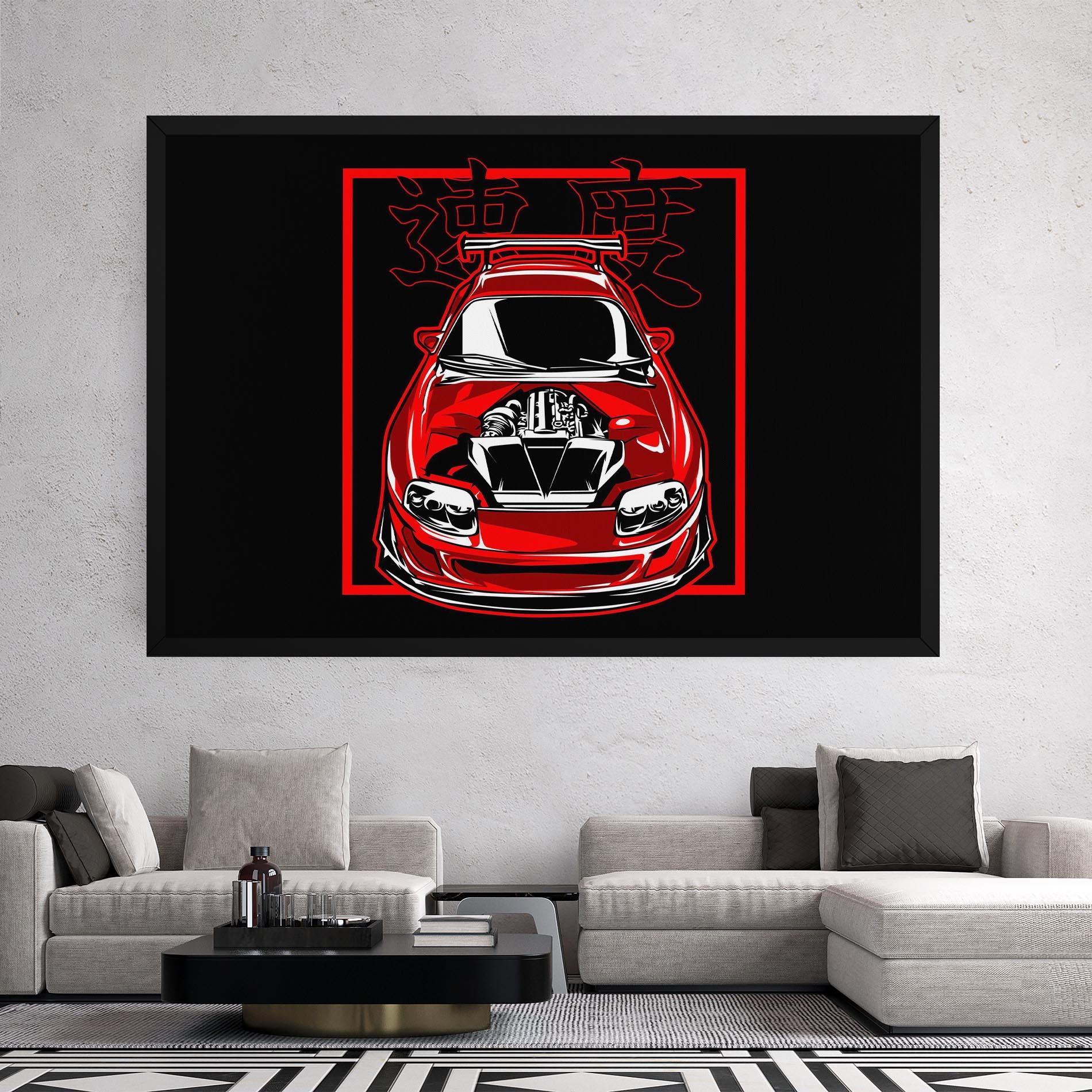 Vászonkép Japanese Red Car mockup 2