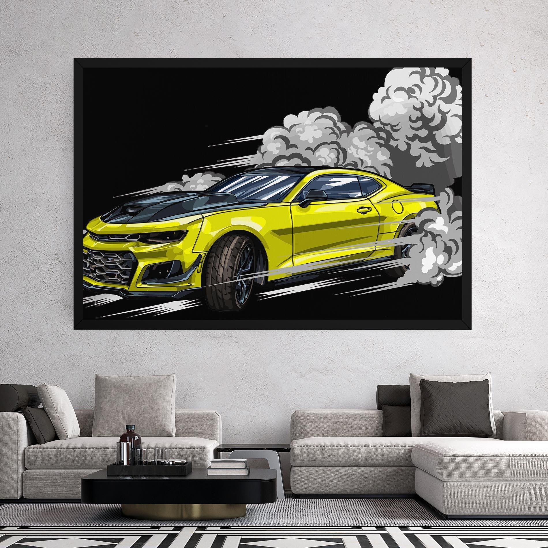 Vászonkép Racing Car Smoke mockup 2