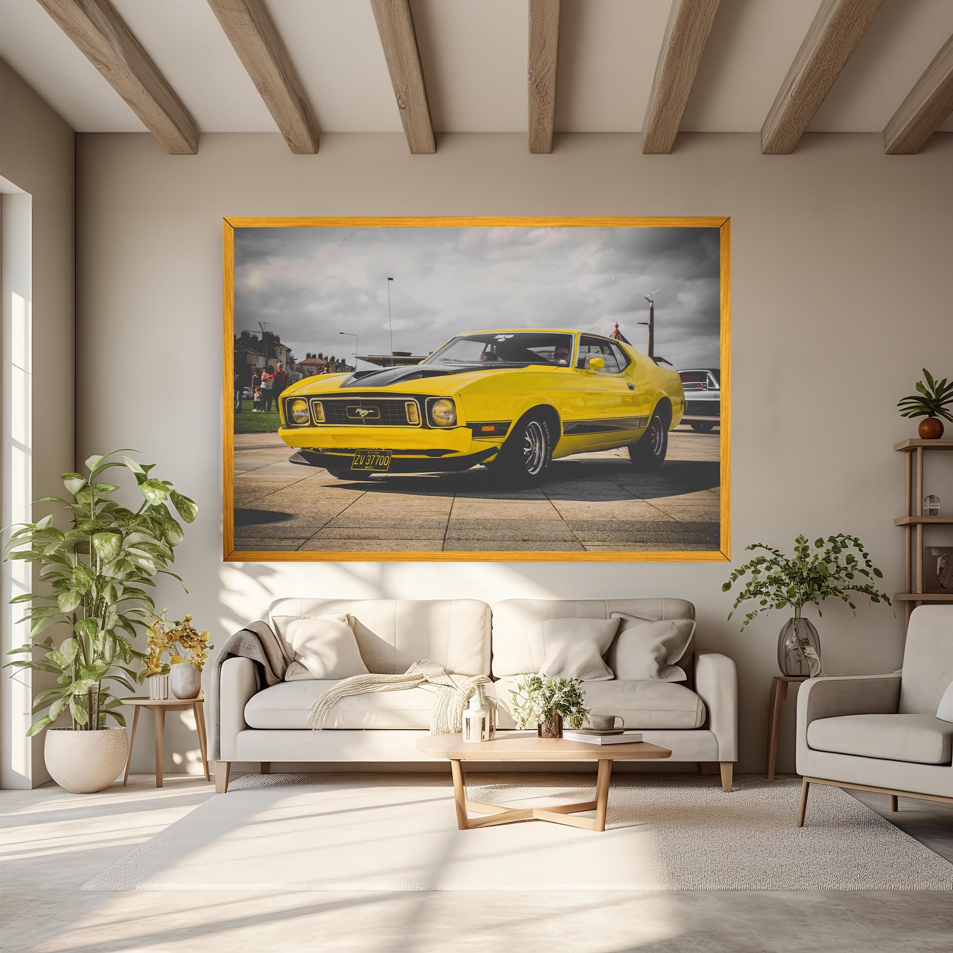 Vintage Yellow Car mockup 6