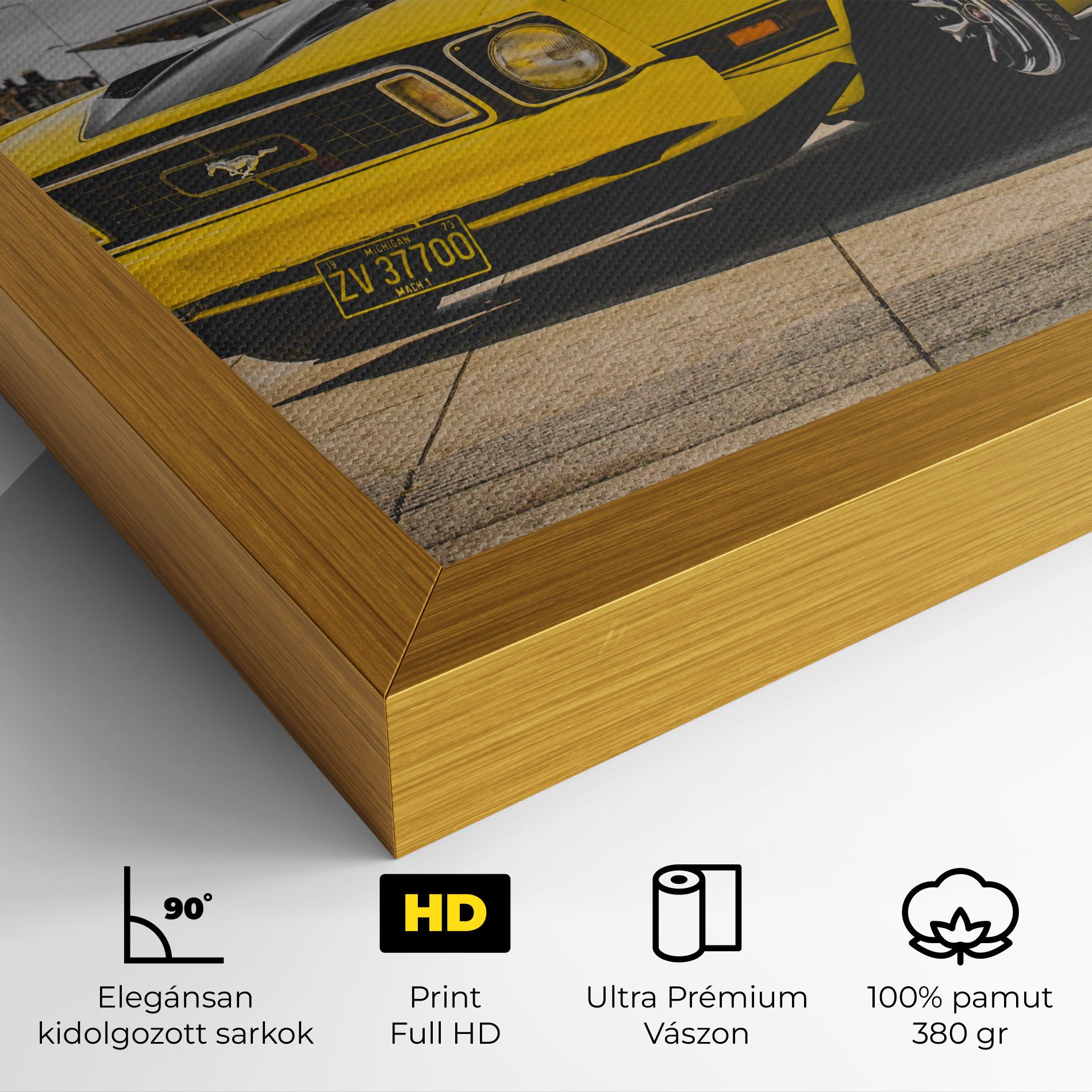 Vintage Yellow Car mockup 4