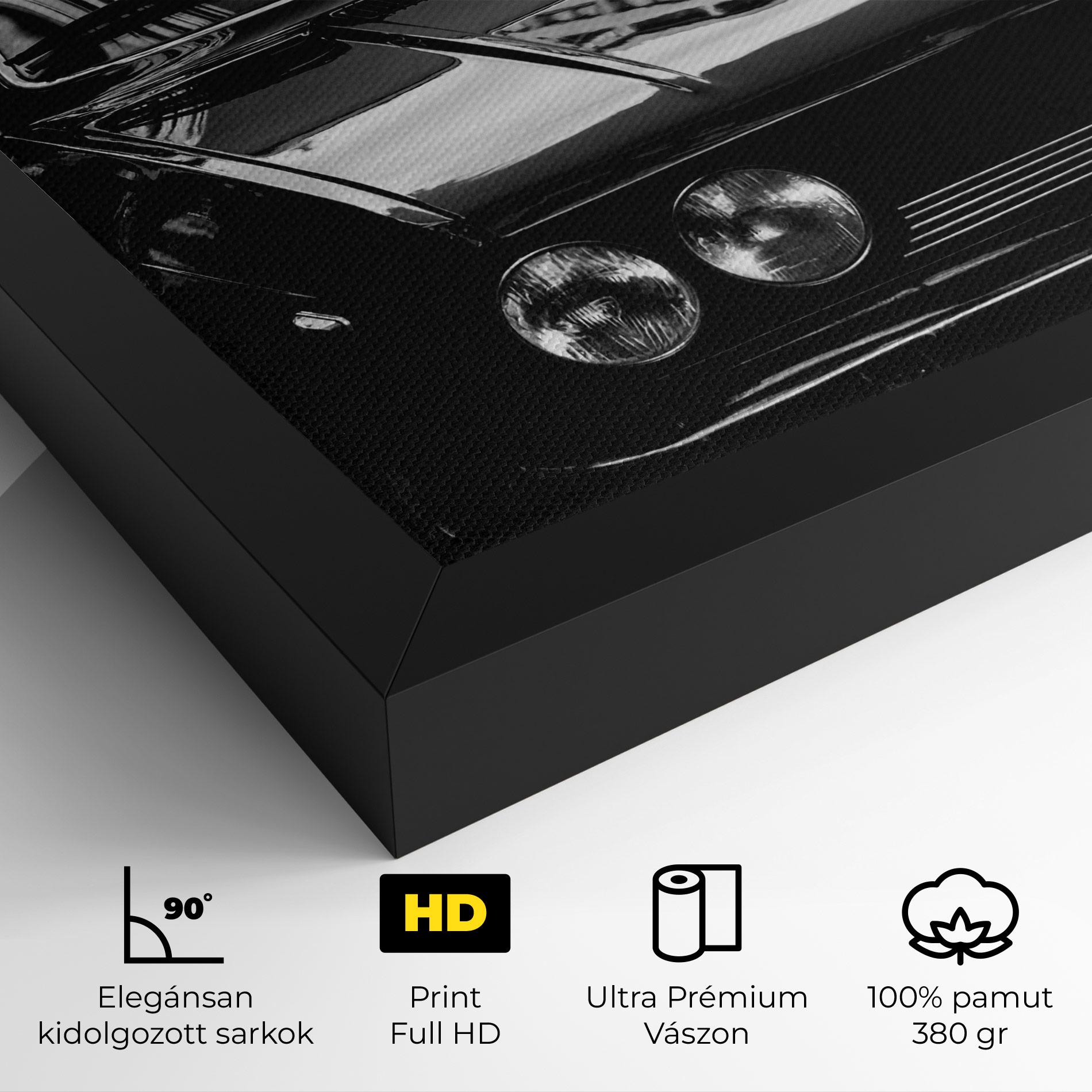 Vászonkép Black Shiny Car mockup 4