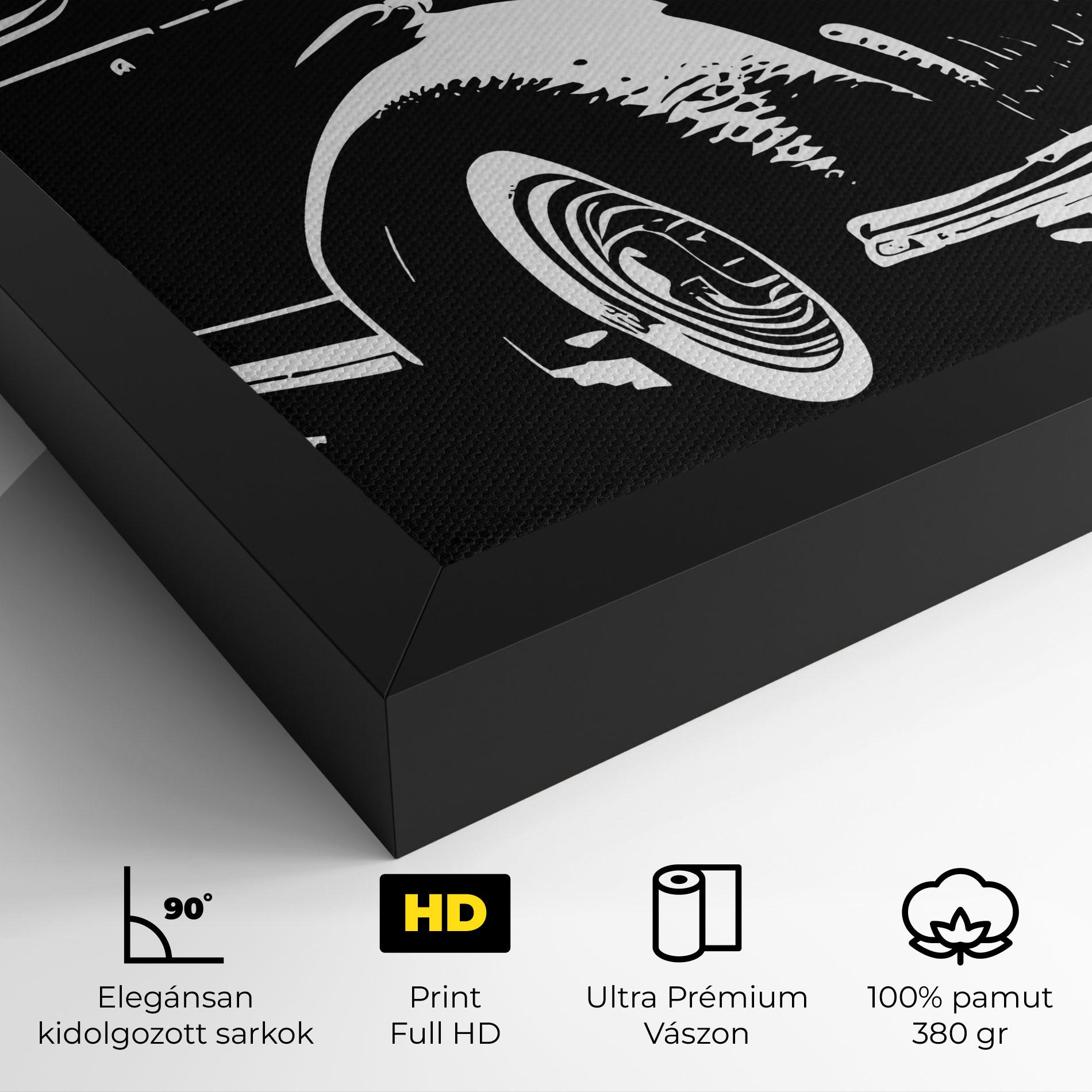 Vászonkép Old Car Shilouette mockup 4