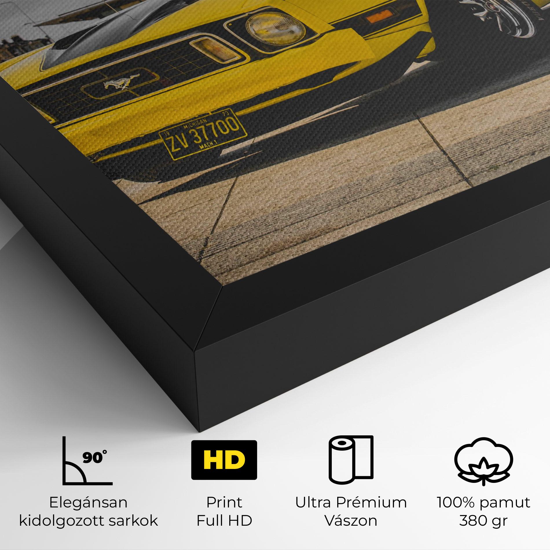 Vászonkép Vintage Yellow Car mockup 4