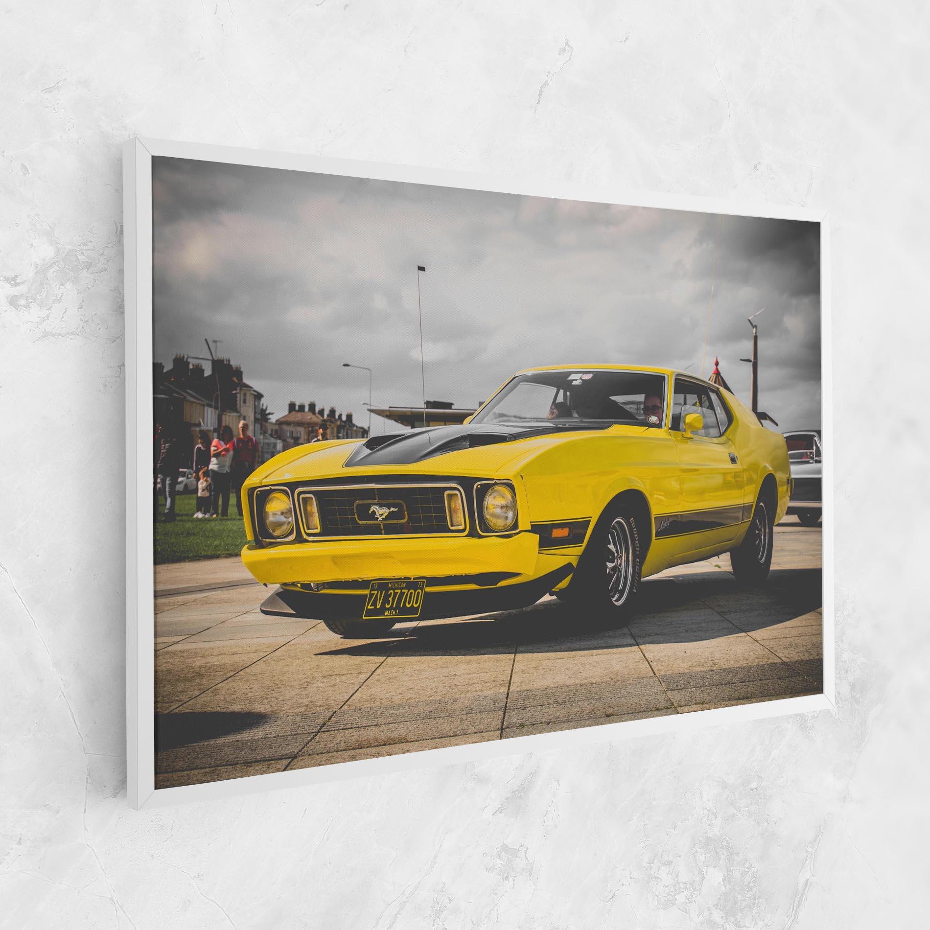 Vászonkép Vintage Yellow Car mockup 1