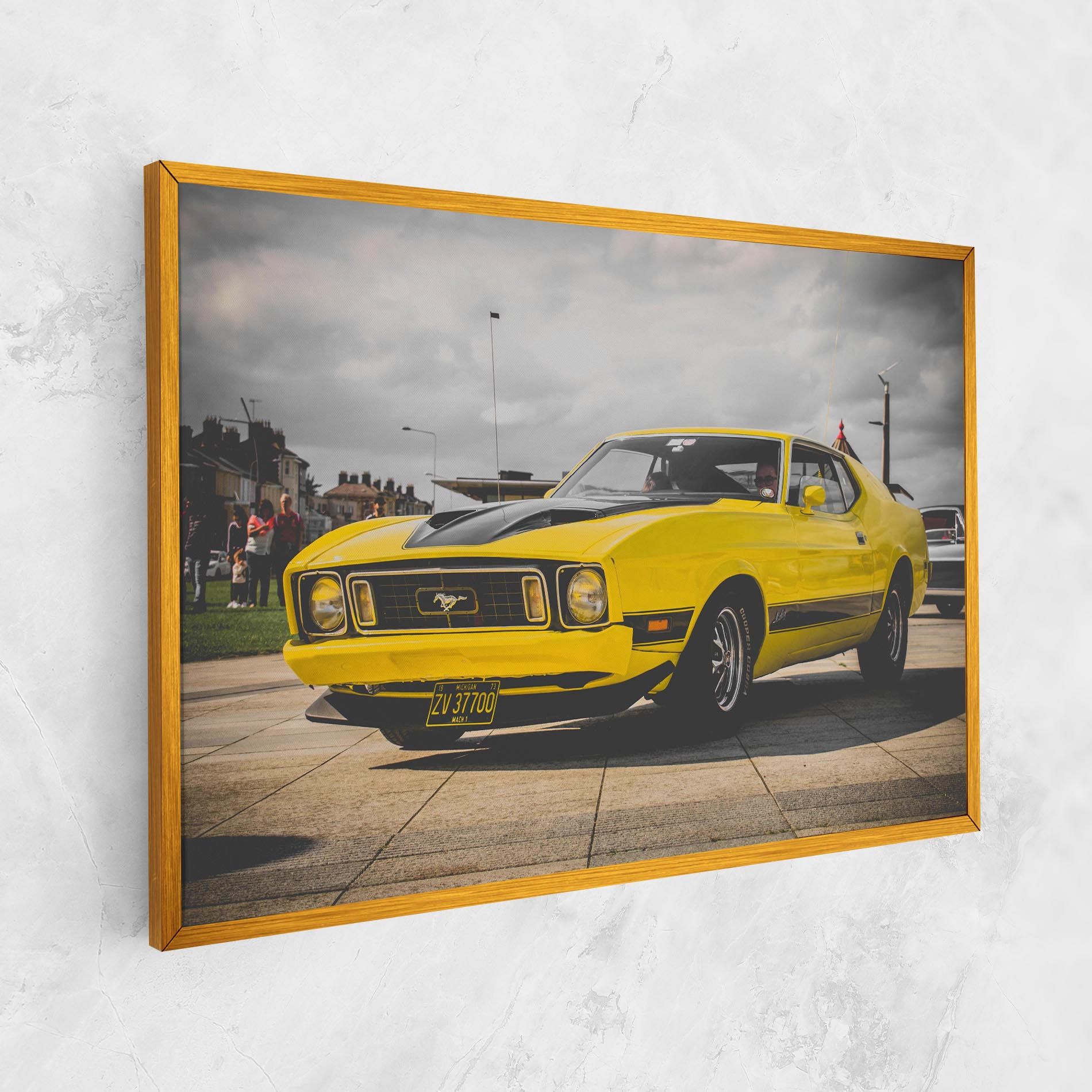 Vintage Yellow Car mockup 1