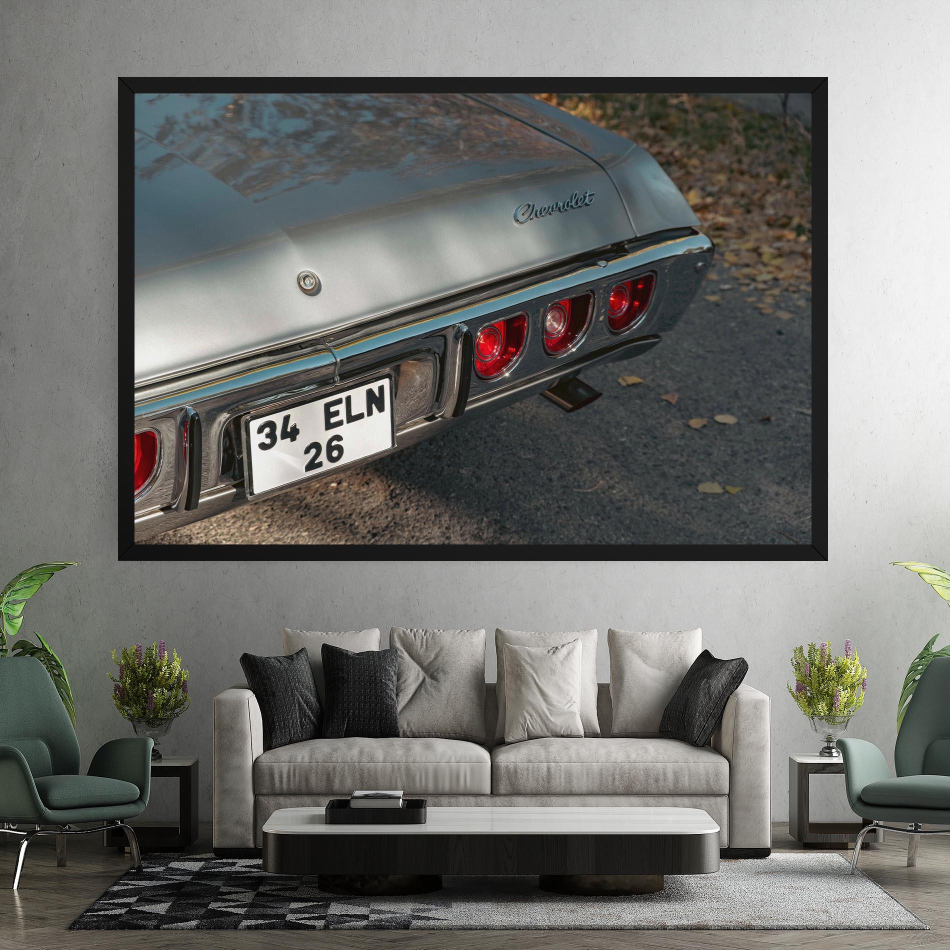 Vászonkép Old Grey Car mockup 7