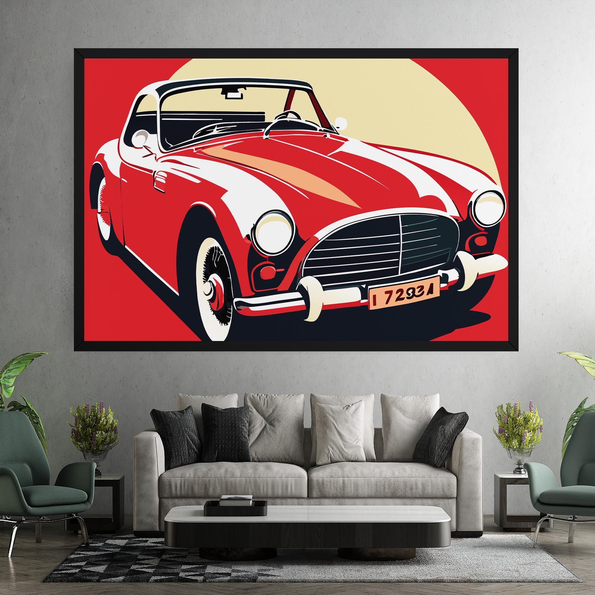 Vászonkép Red Vintage Car mockup 7